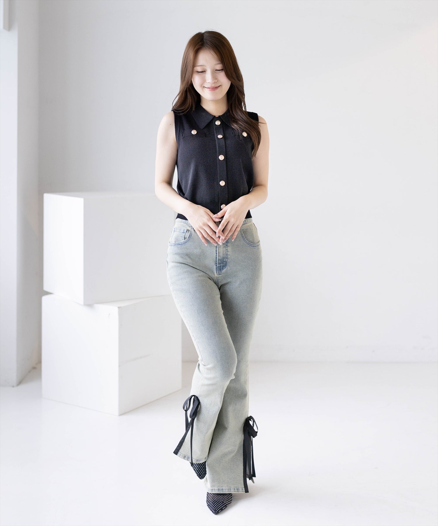 163cm/ブラック着用