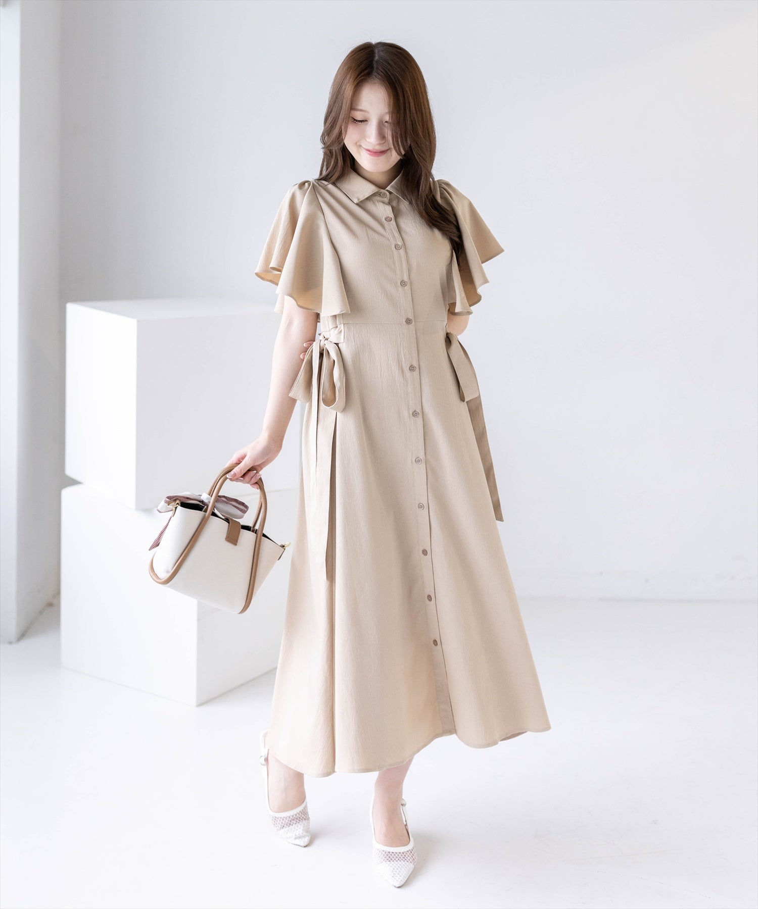 163cm/ベージュ着用