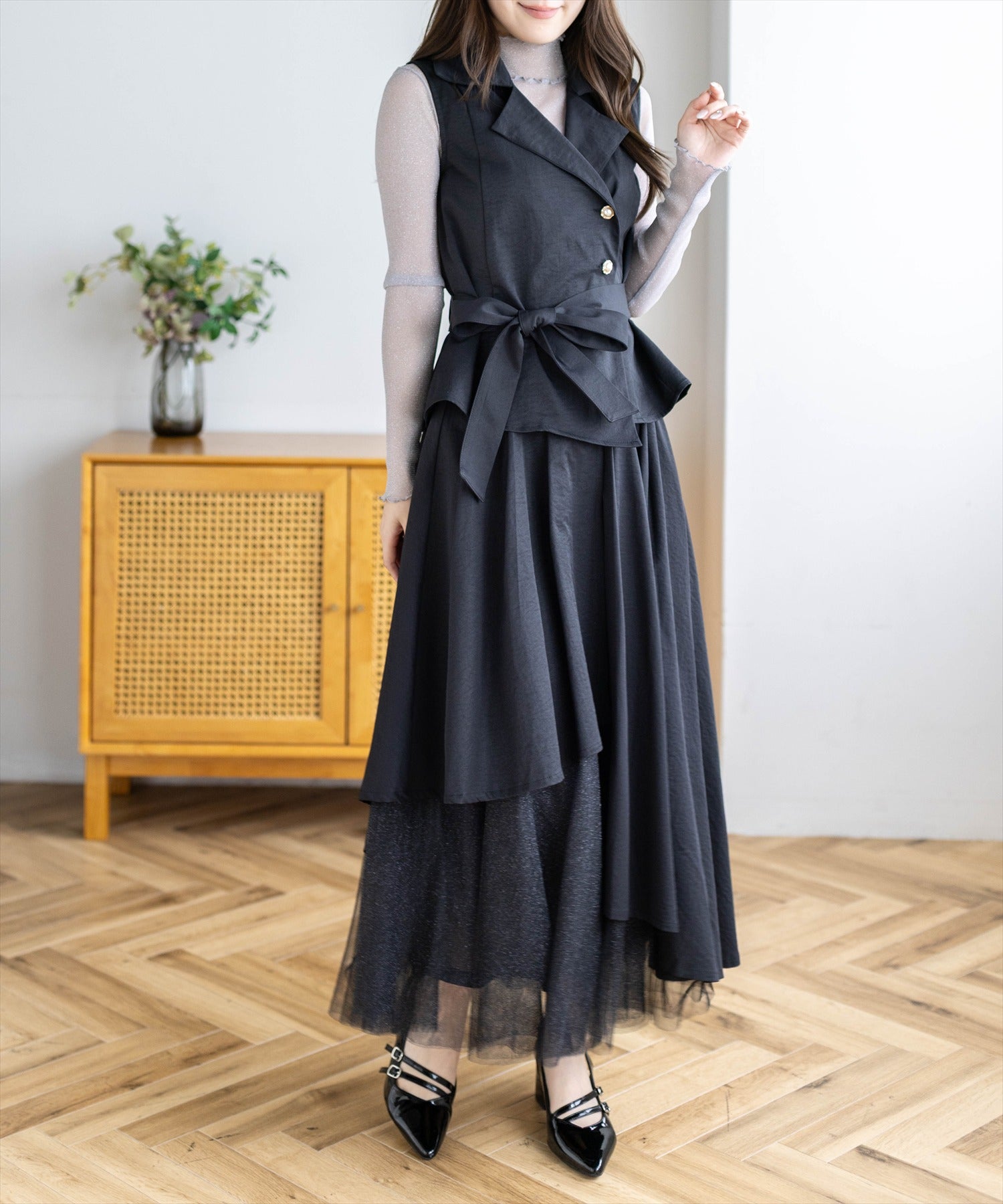 163cm/ブラック着用