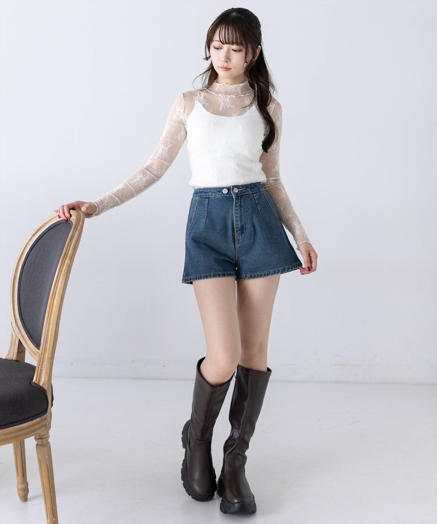 162cm/ブルー着用