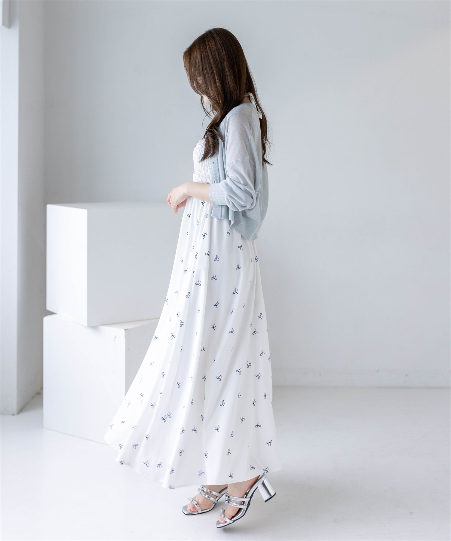 clear≪新作≫リボン柄シャーリングワンピース[CL9968] | レディース