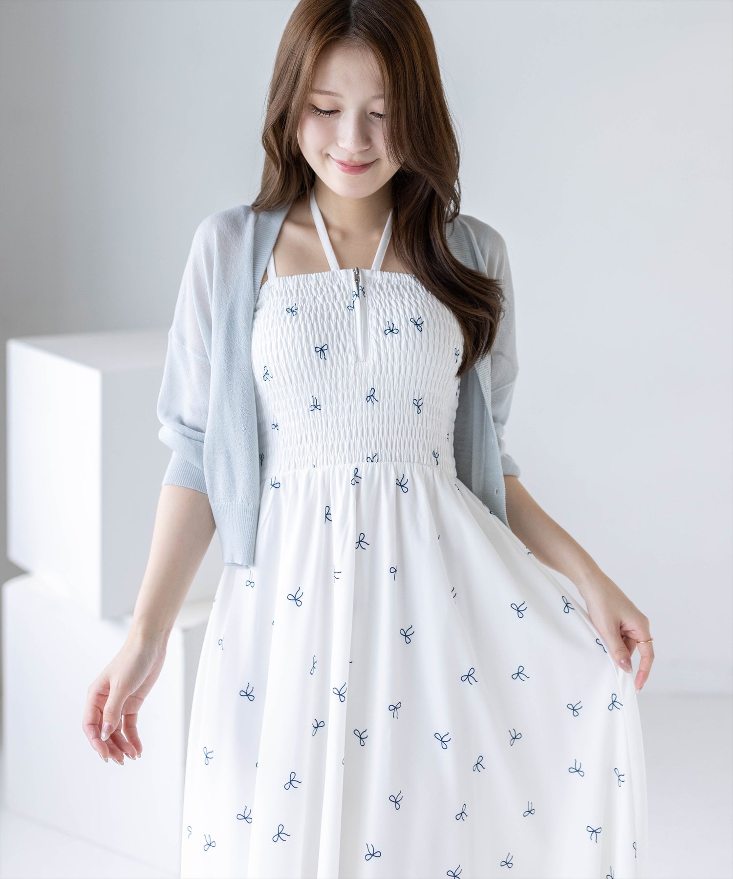 clear≪新作≫リボン柄シャーリングワンピース[CL9968] | レディース