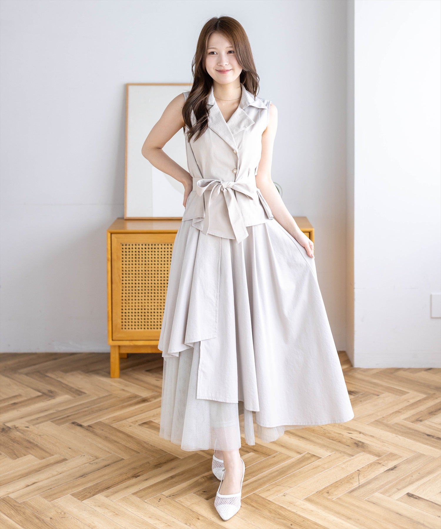 163cm/サンドベージュ F着用