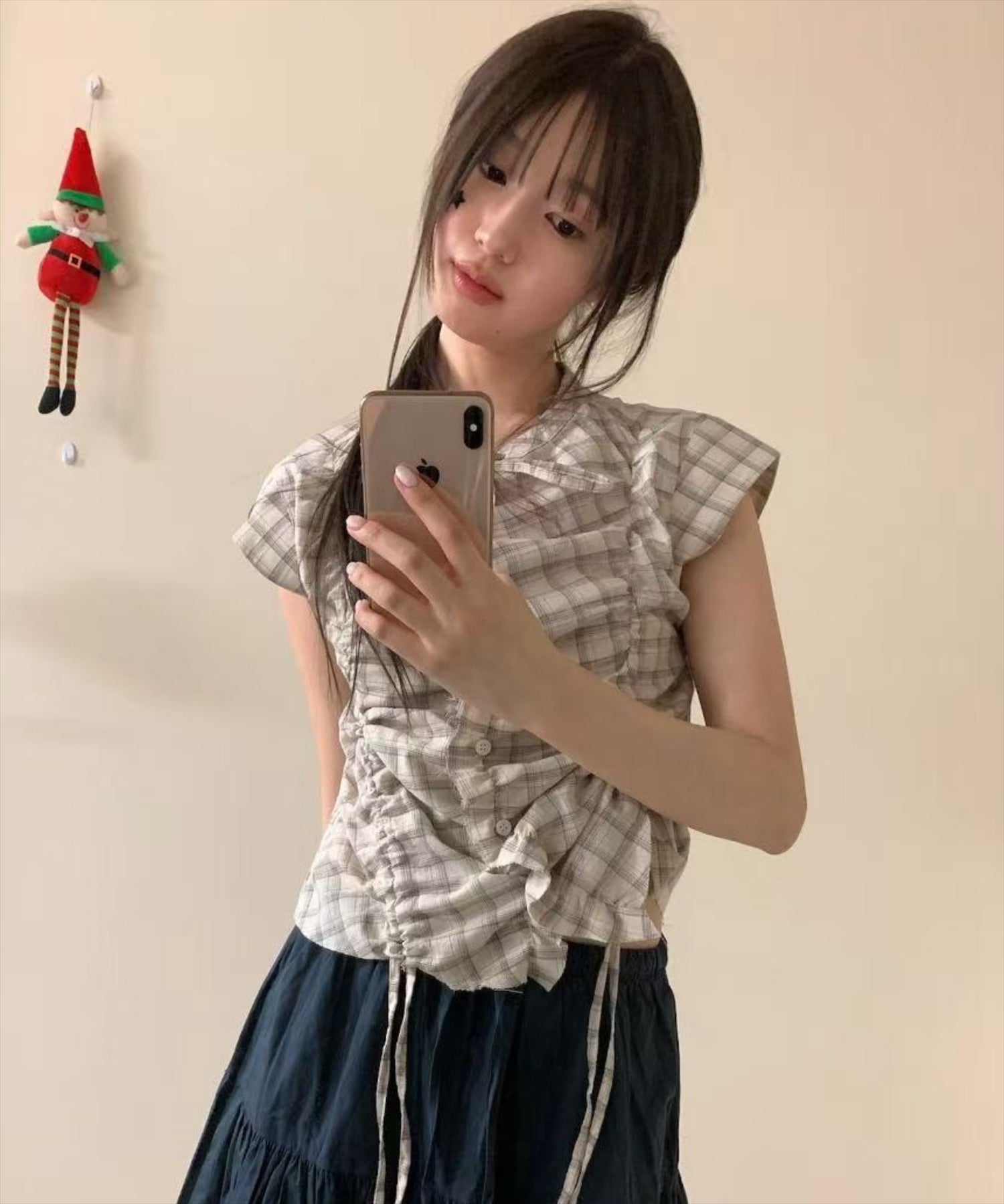 ベージュ着用