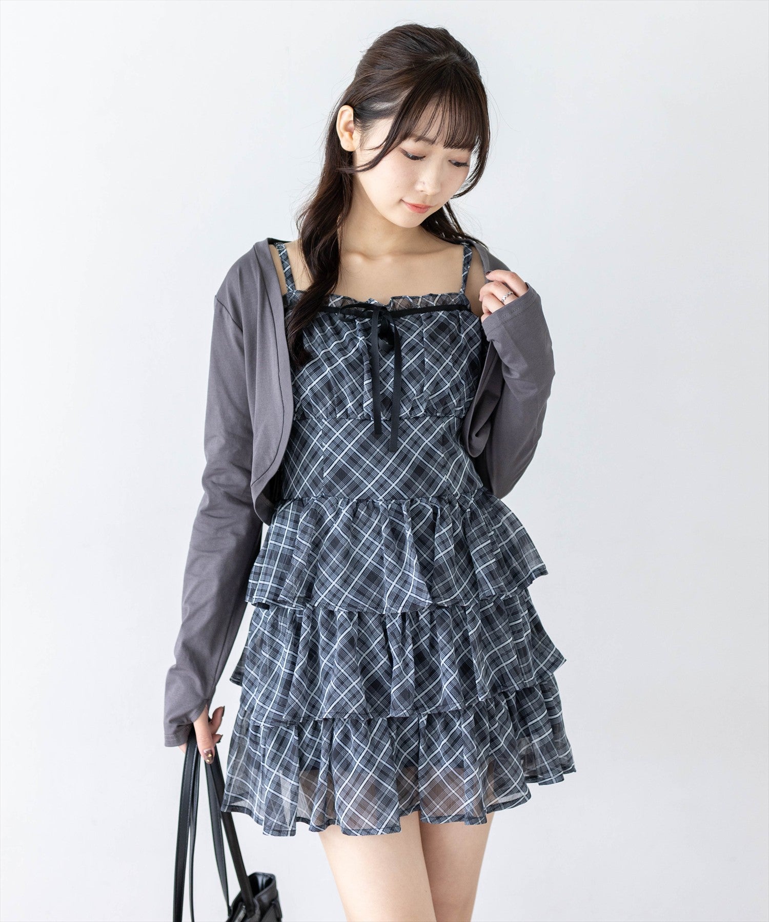 clear≪新作≫シアーチェックティアードキャミワンピース[CL10084