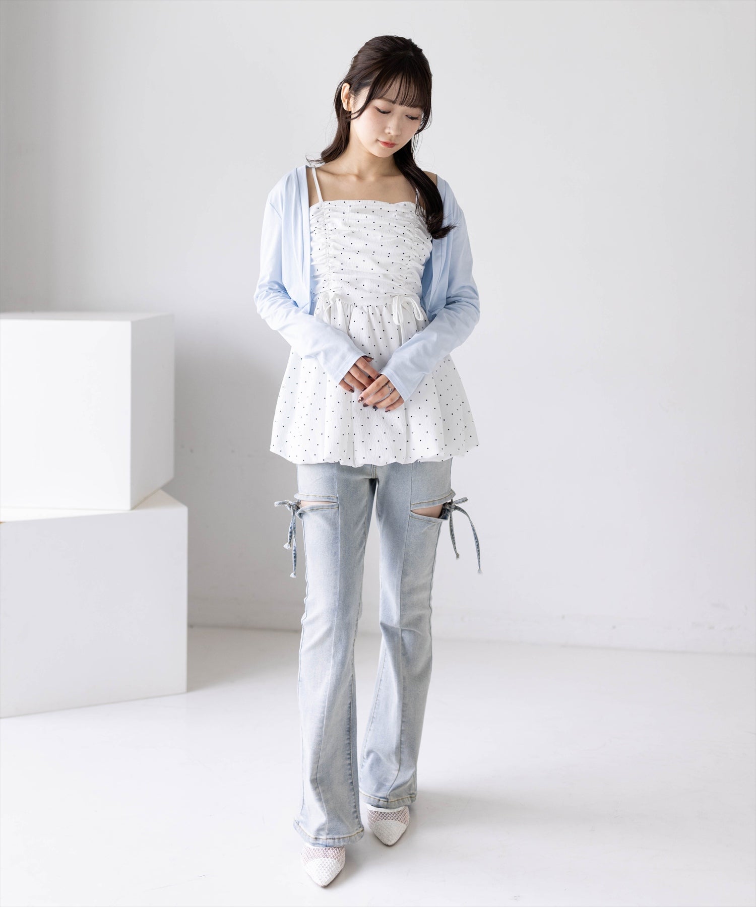 162cm/サックス着用