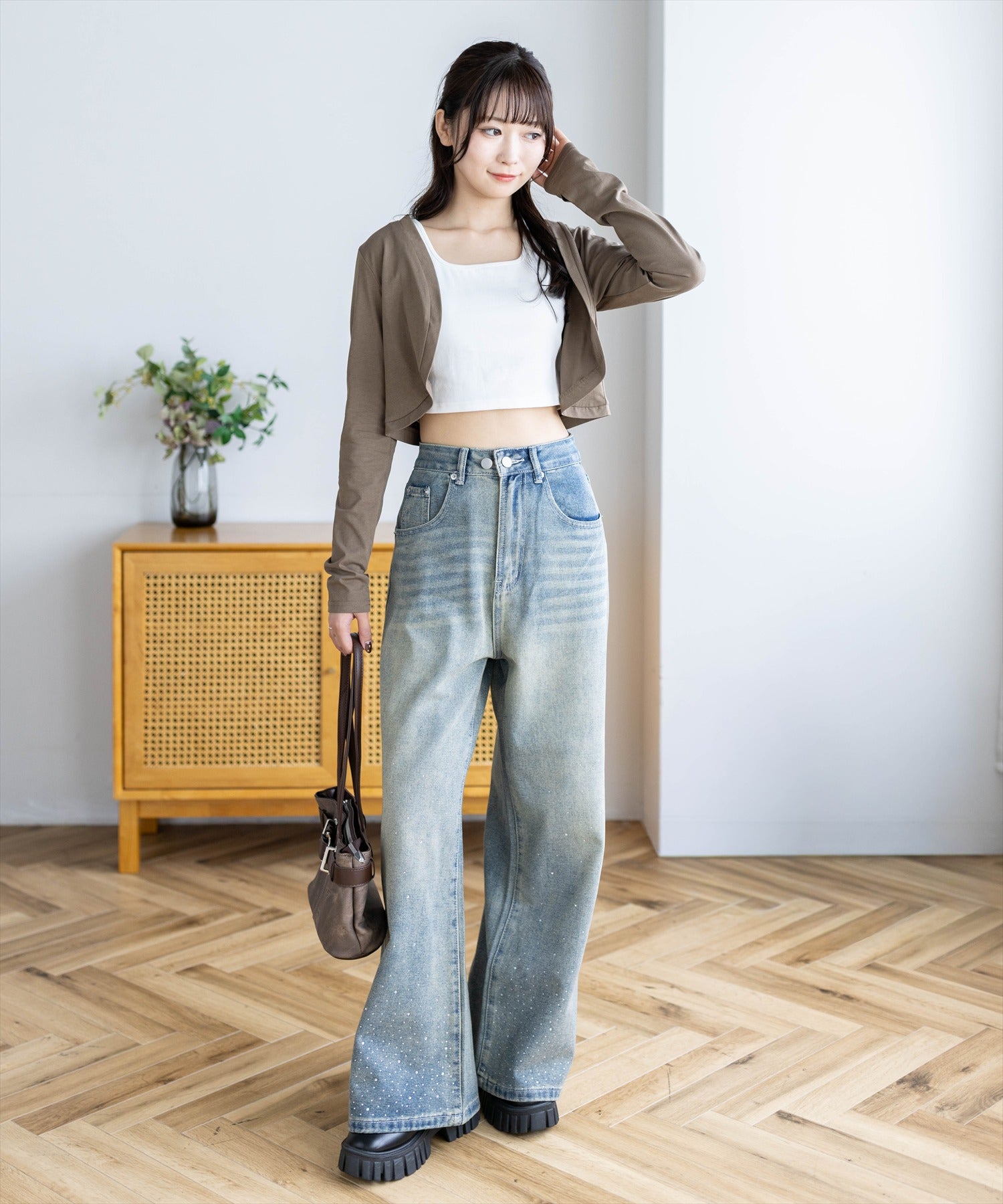 162cm/モカ着用