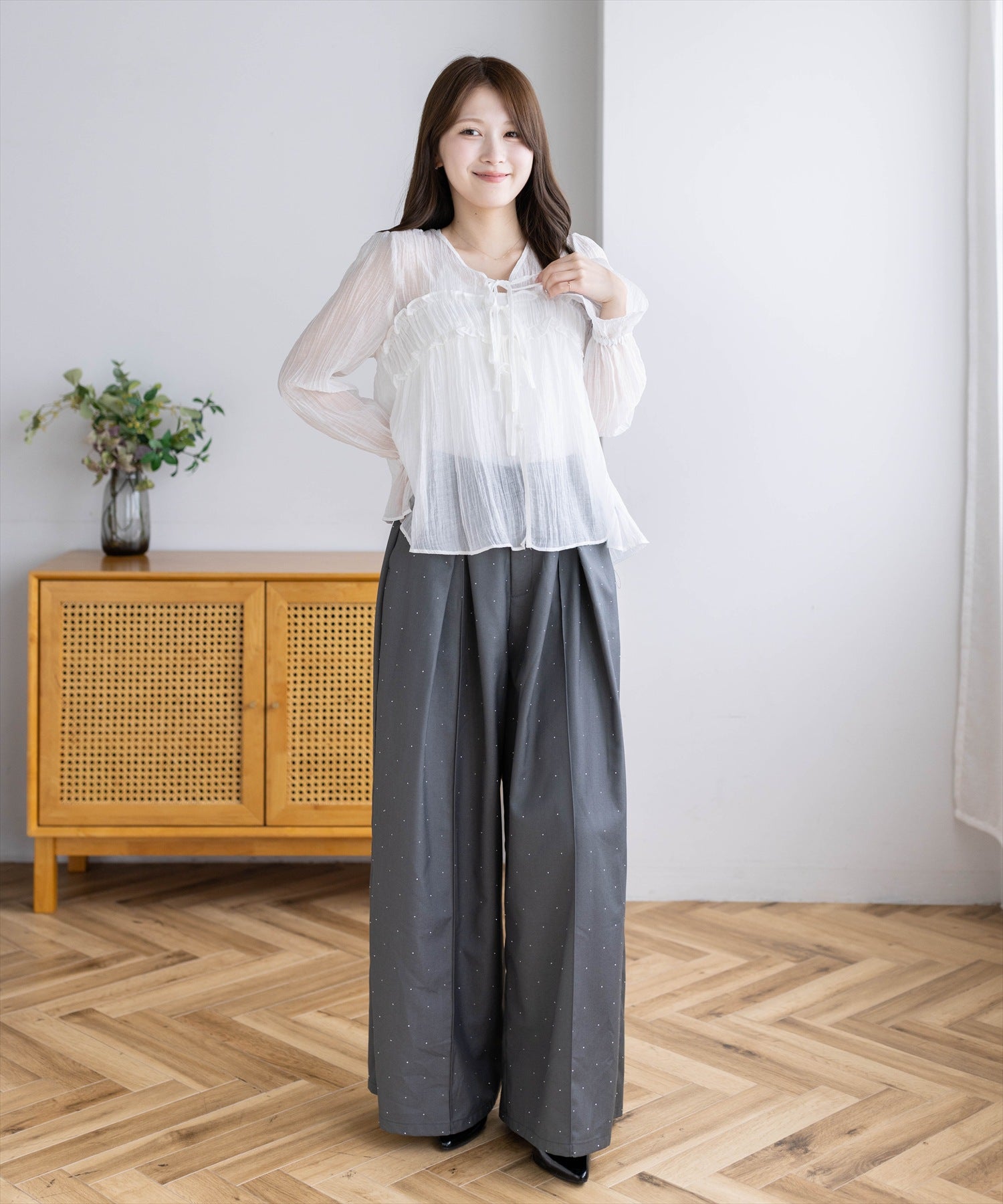 163cm/オフホワイト着用