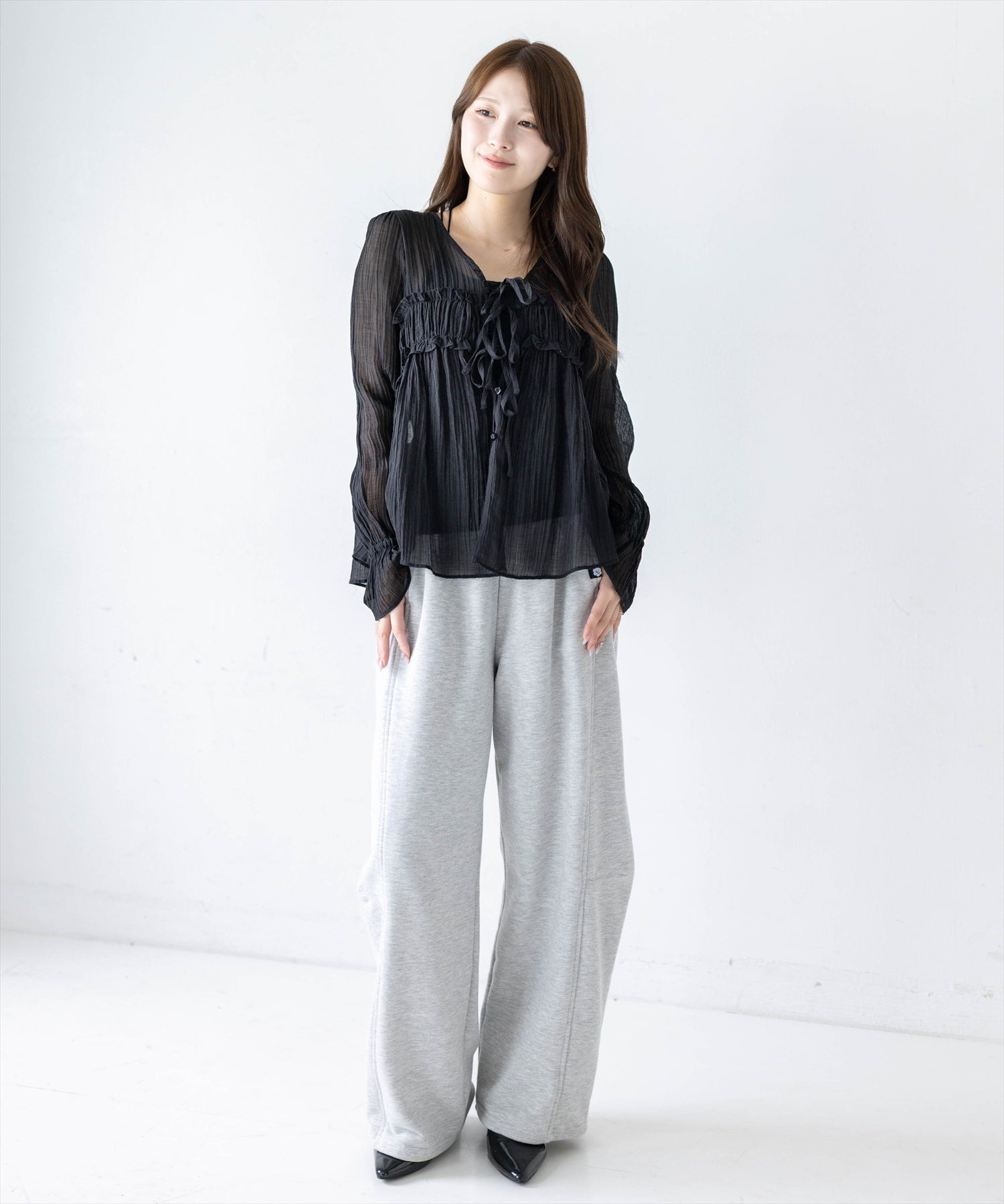 163cm/ブラック着用