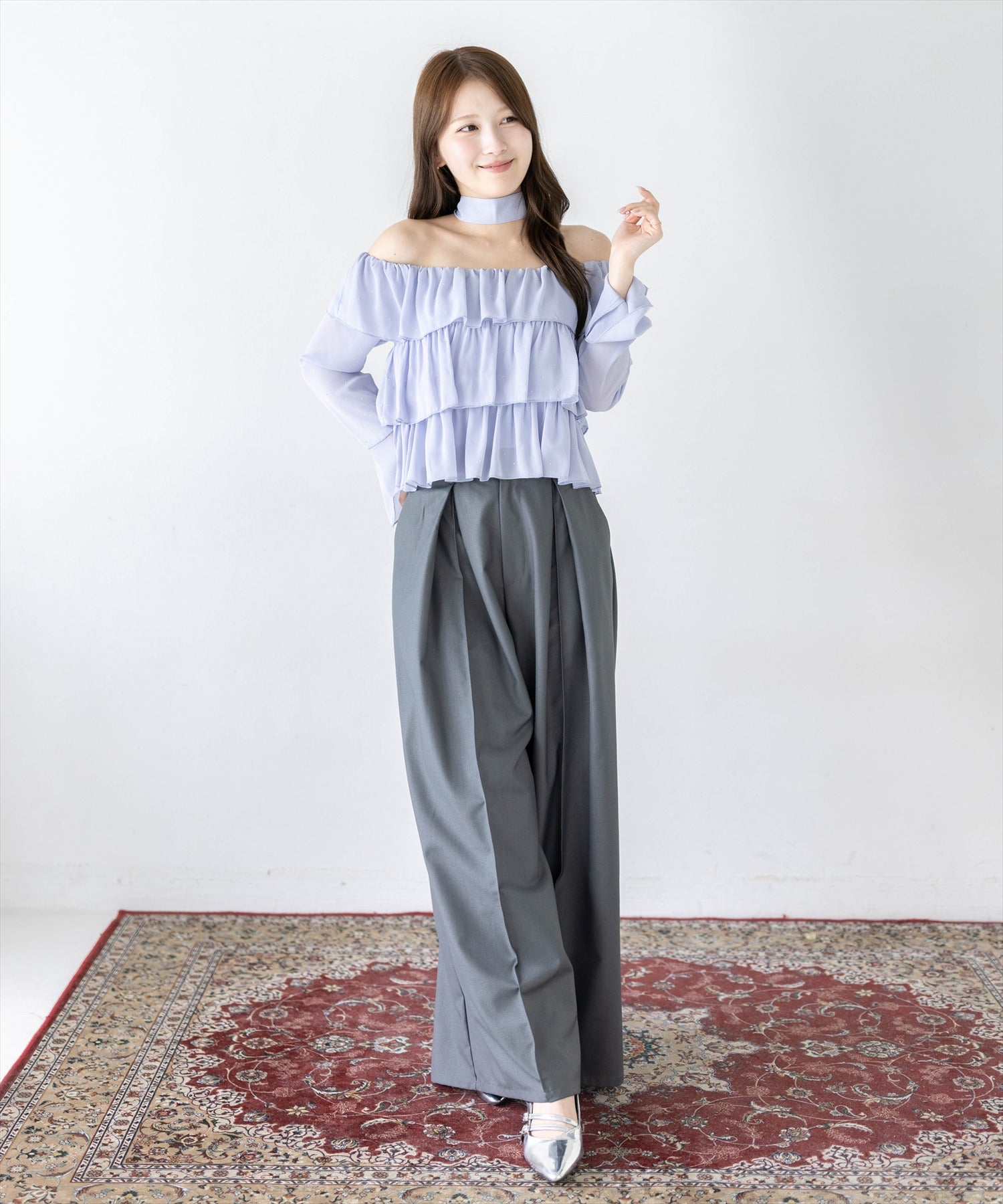 163cm/サックス着用