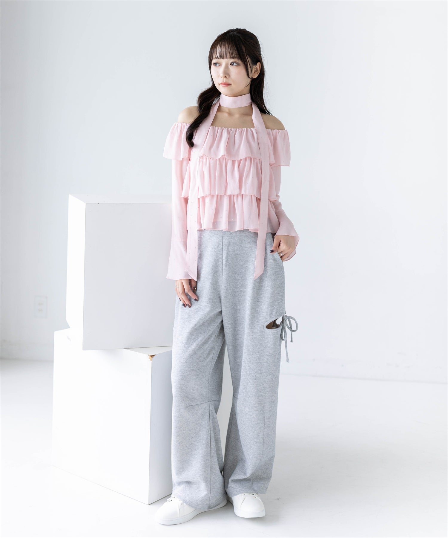 162cm/ピンク着用
