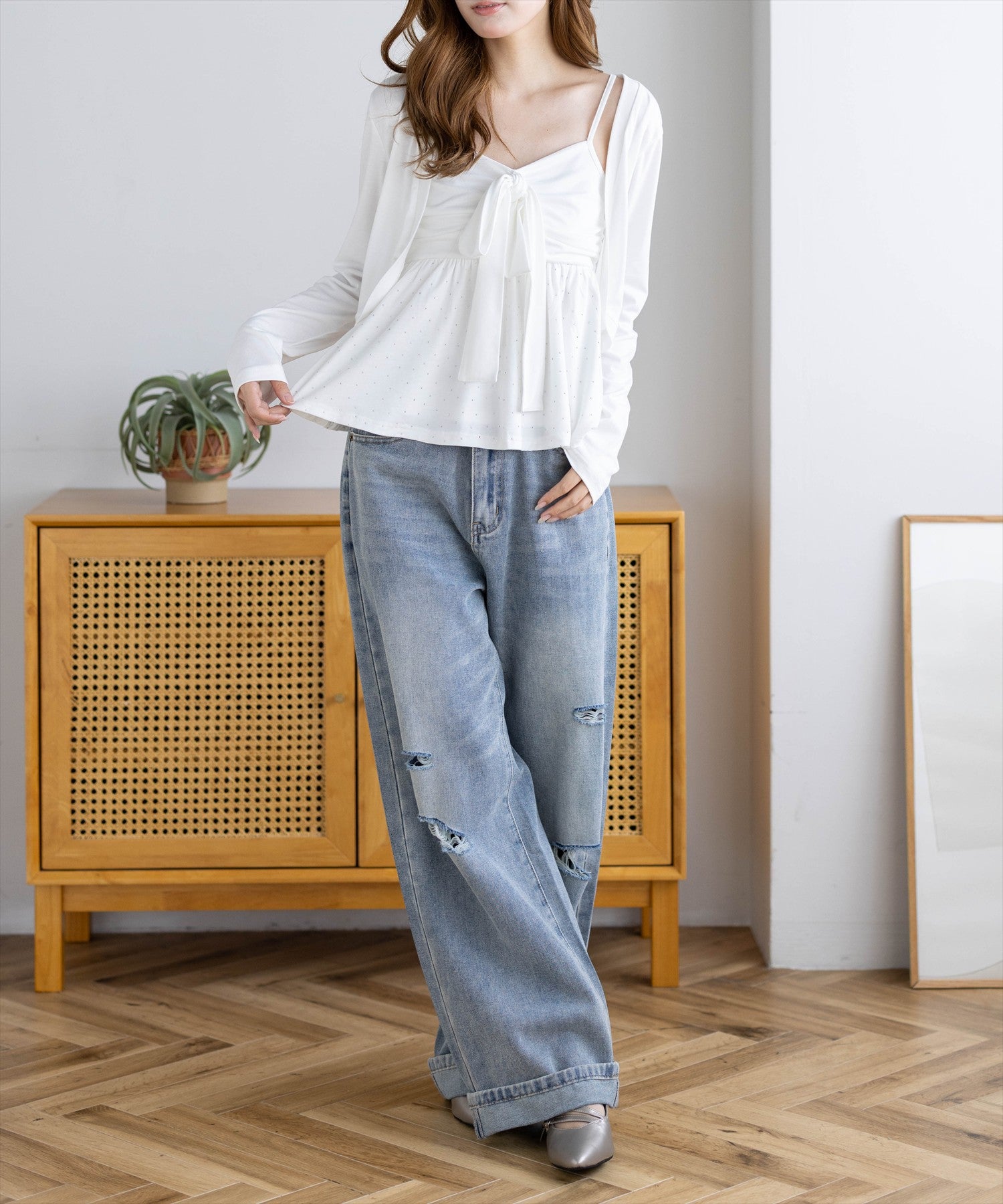 161cm/オフホワイト着用