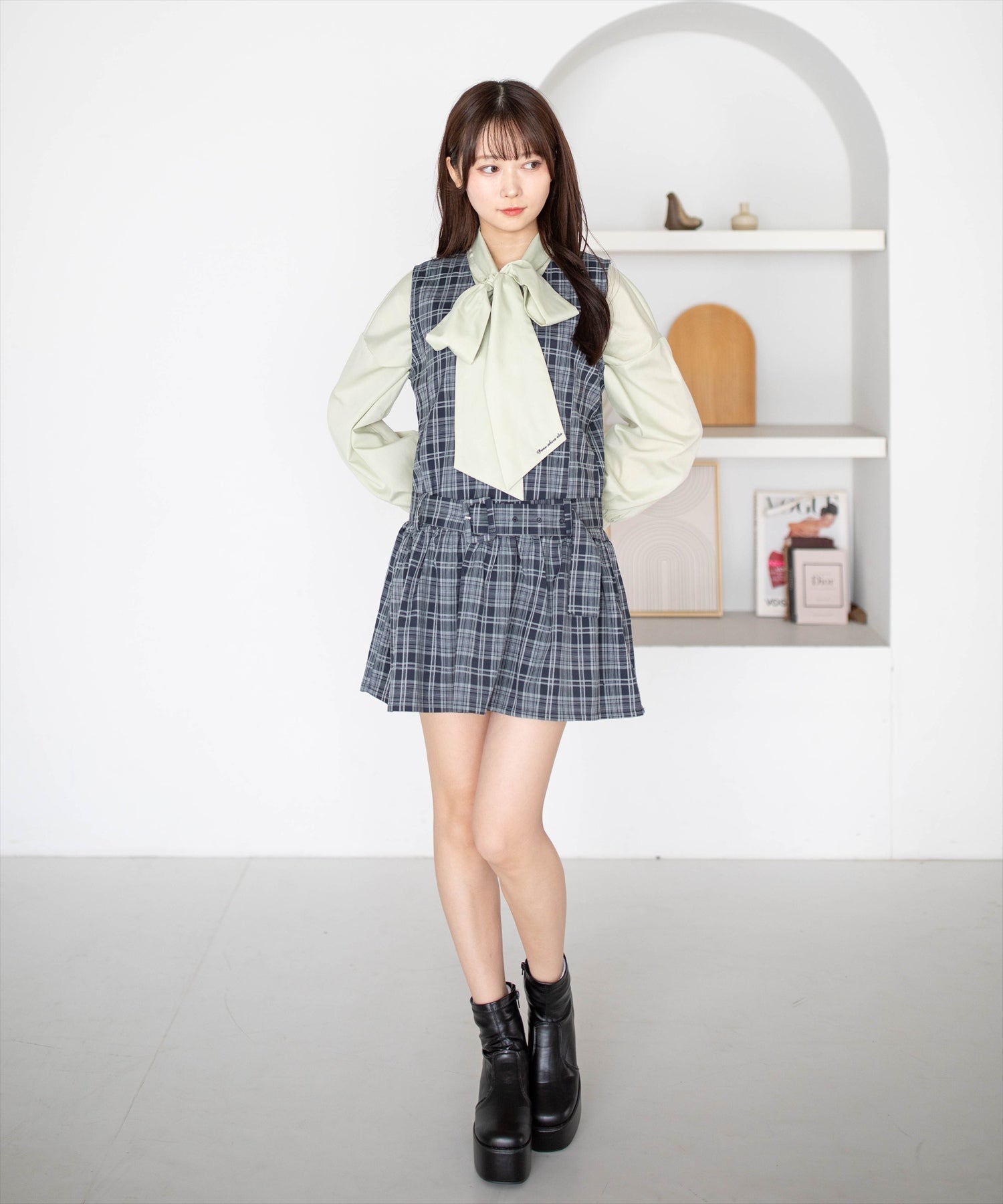 162cm/ブルーグレー着用