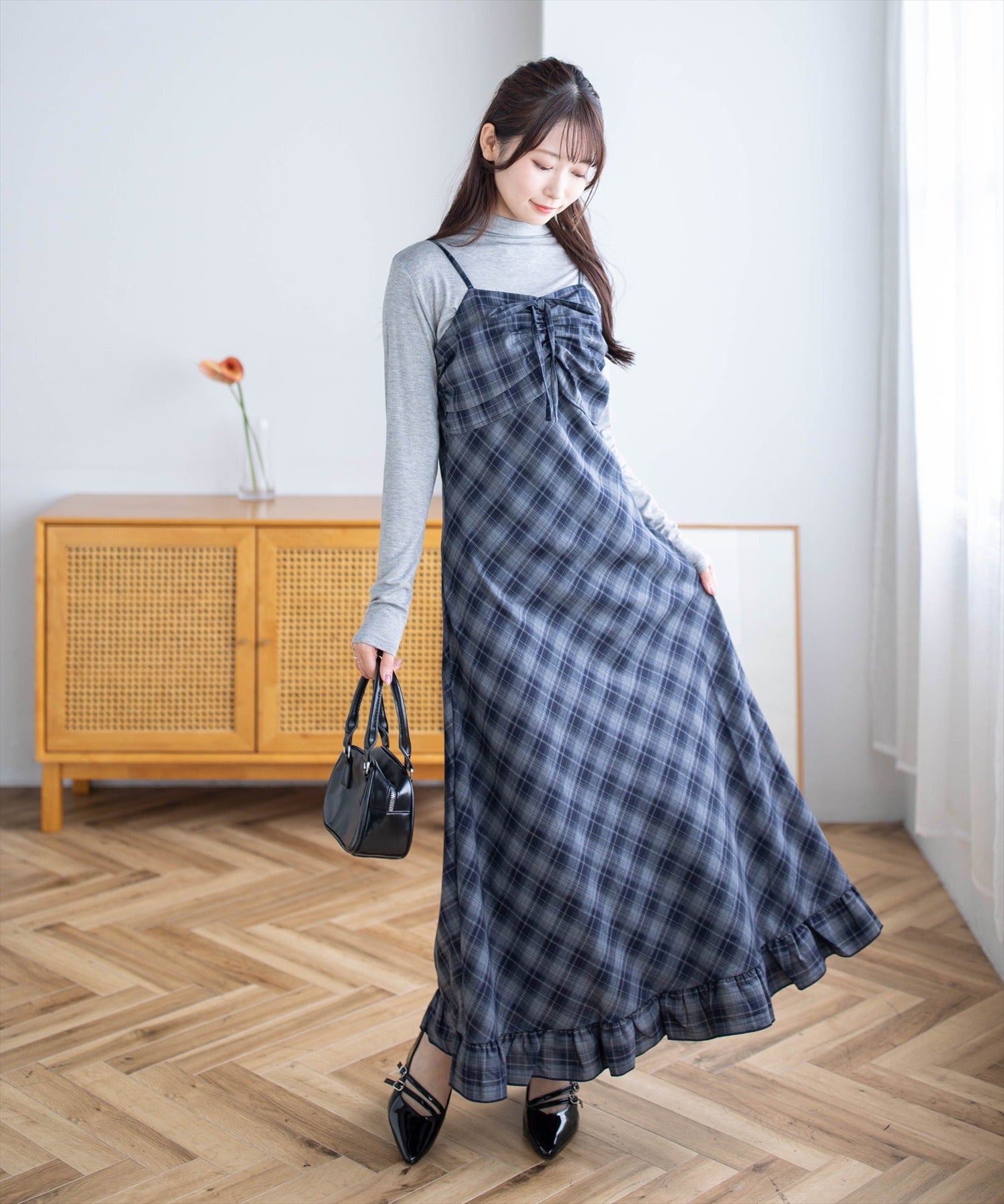162cm/ネイビー F着用