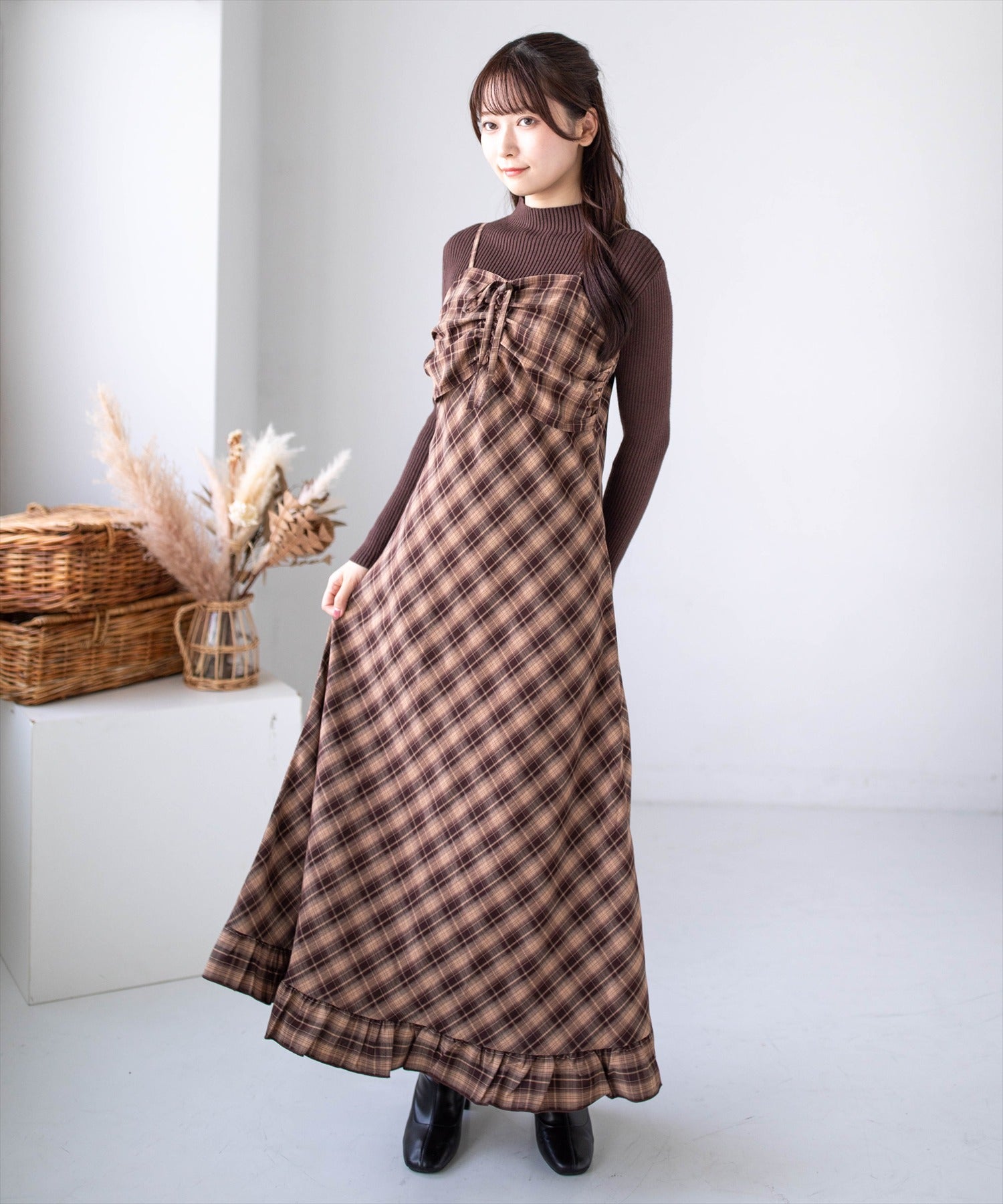 162cm/ブラウン F着用