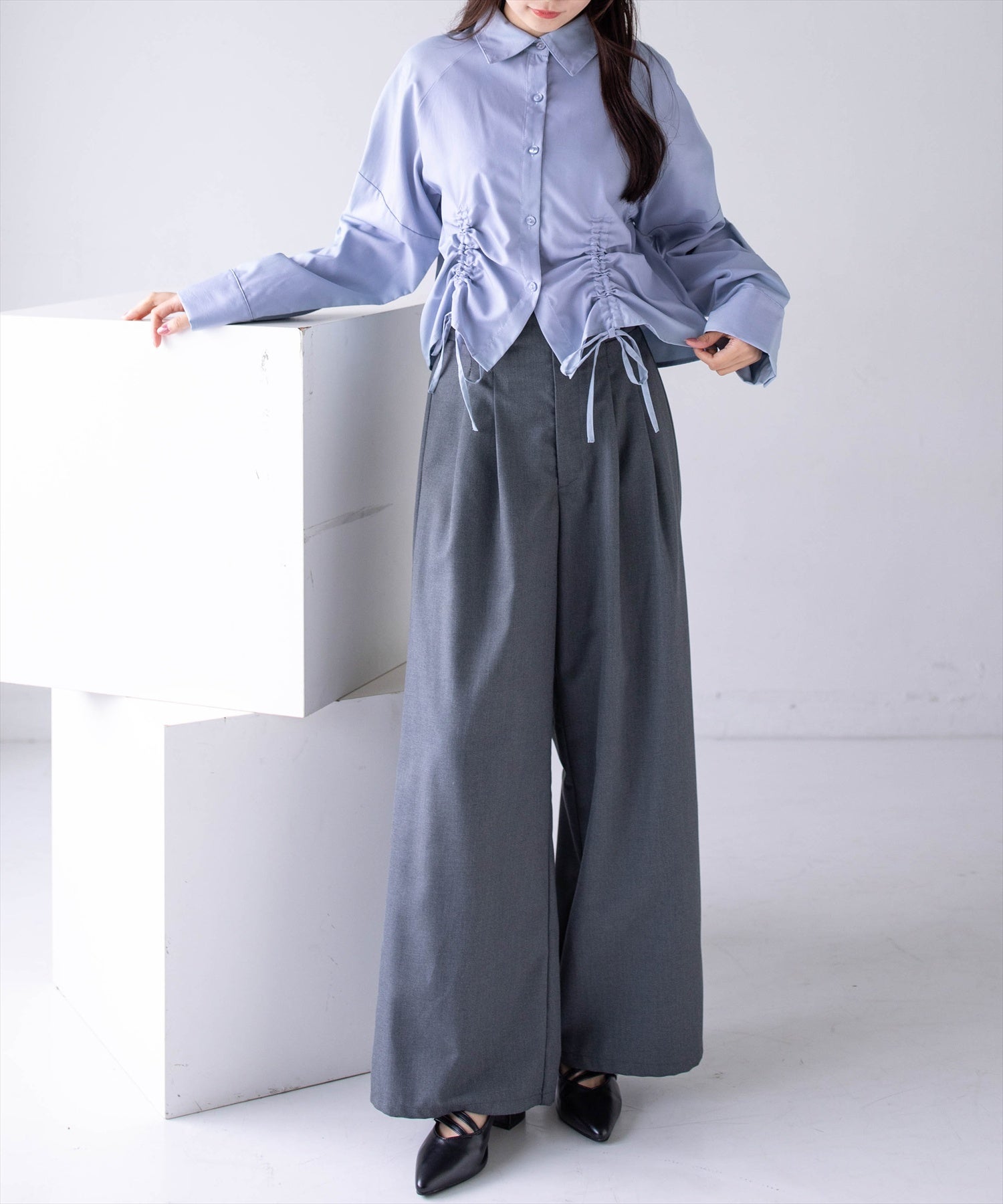 162cm/ブルーグレー着用