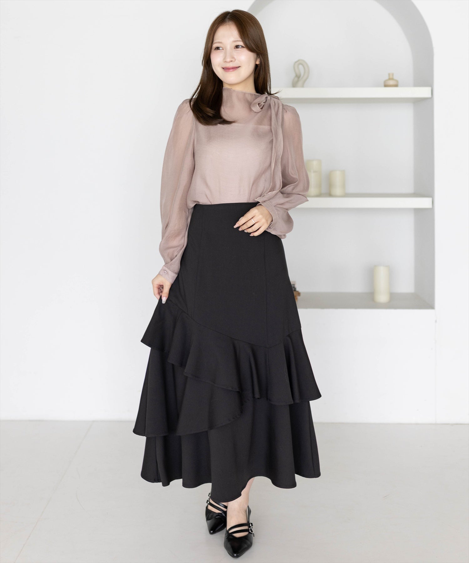163cm/ダスティーピンク着用