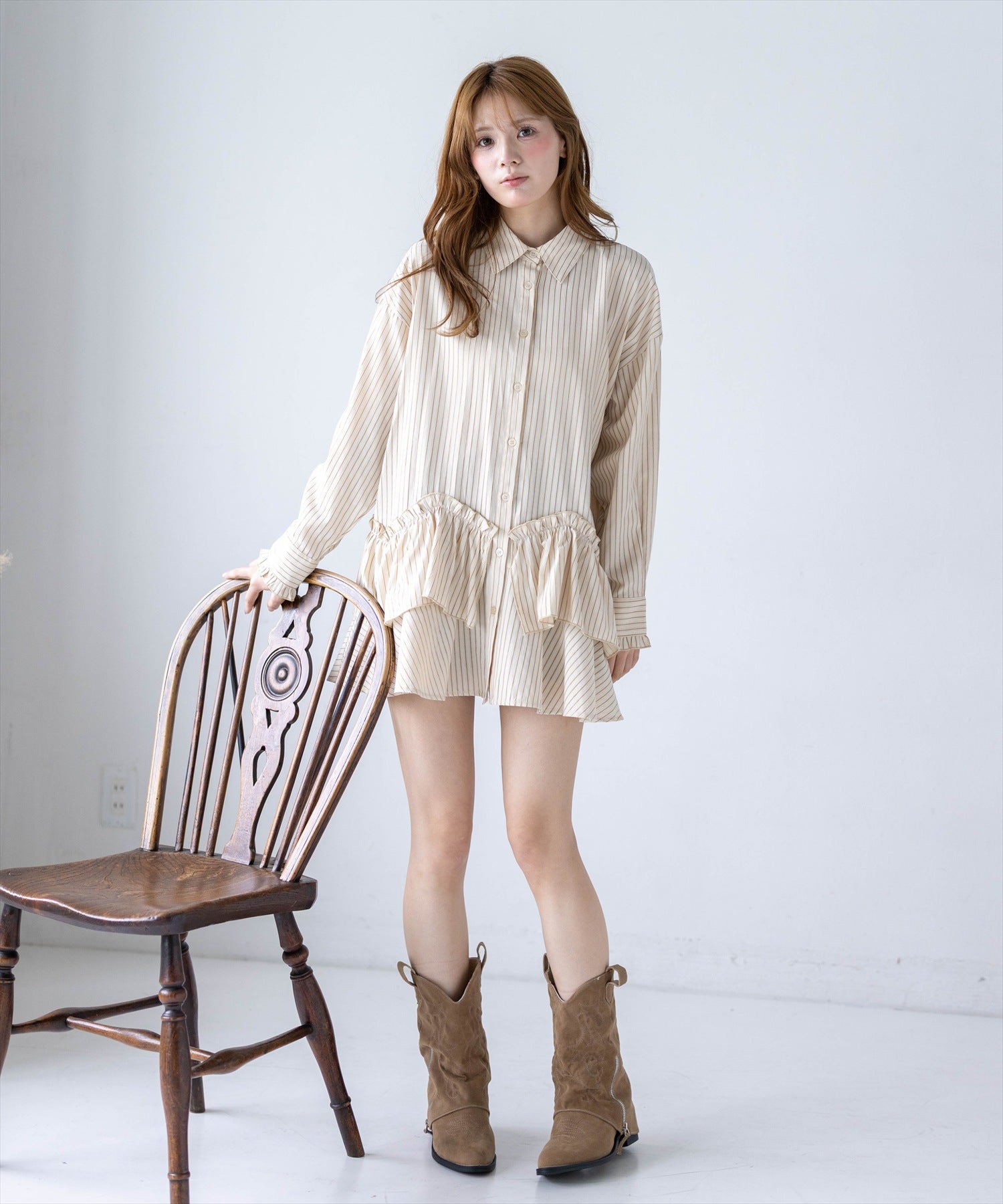 161cm/ベージュ着用