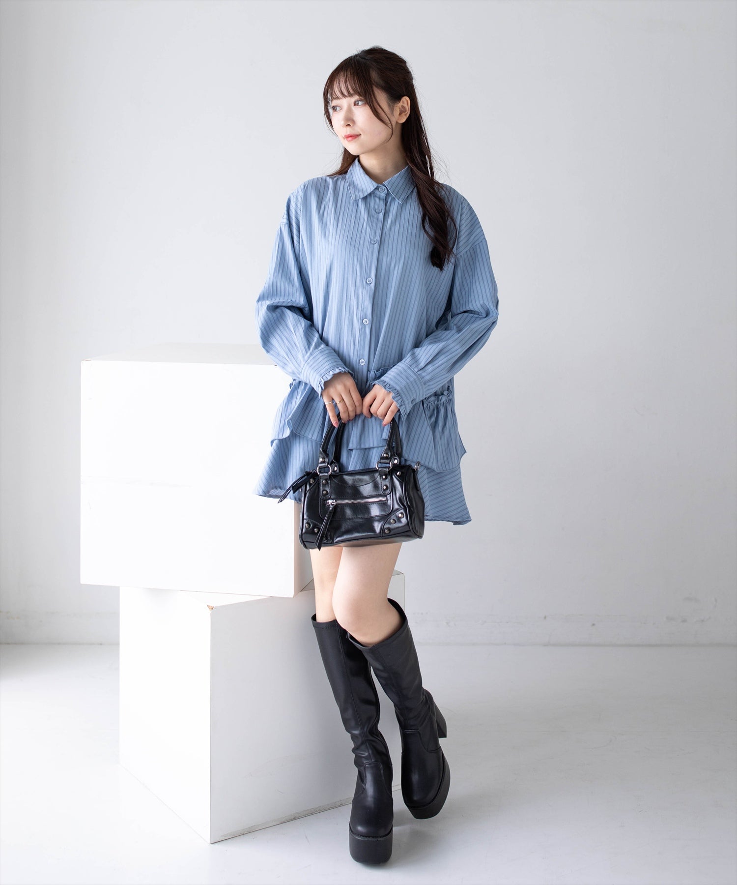 162cm/ブルーグレー着用