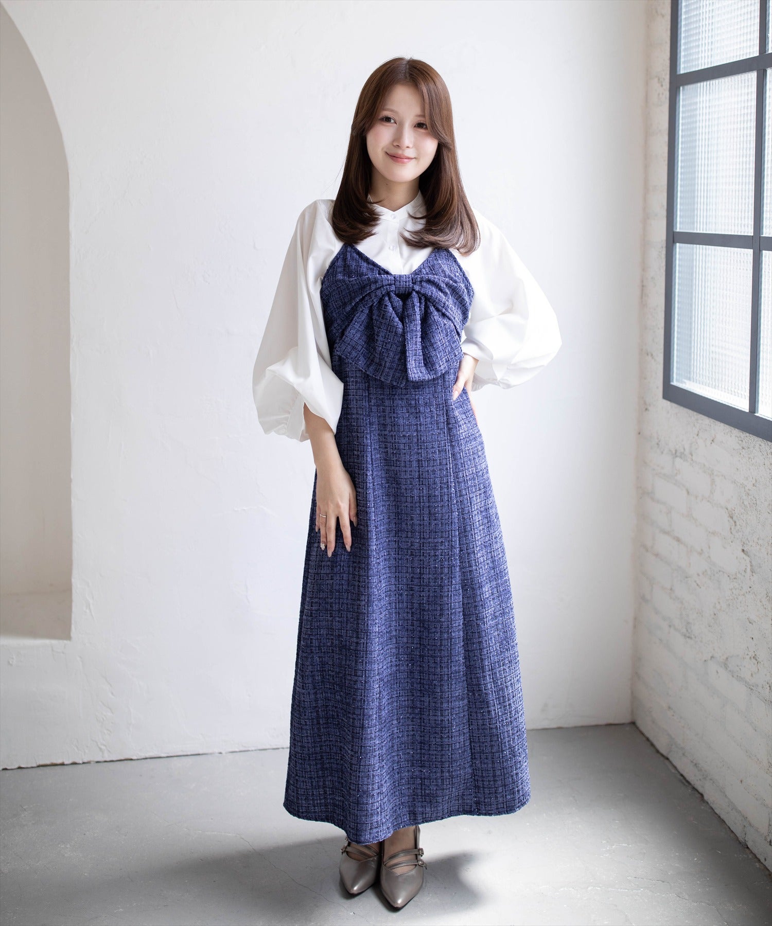 163cm/ネイビー F着用