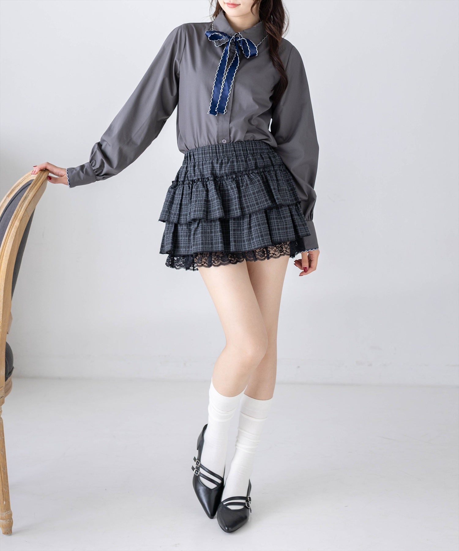 162cm/チャコールグレー着用