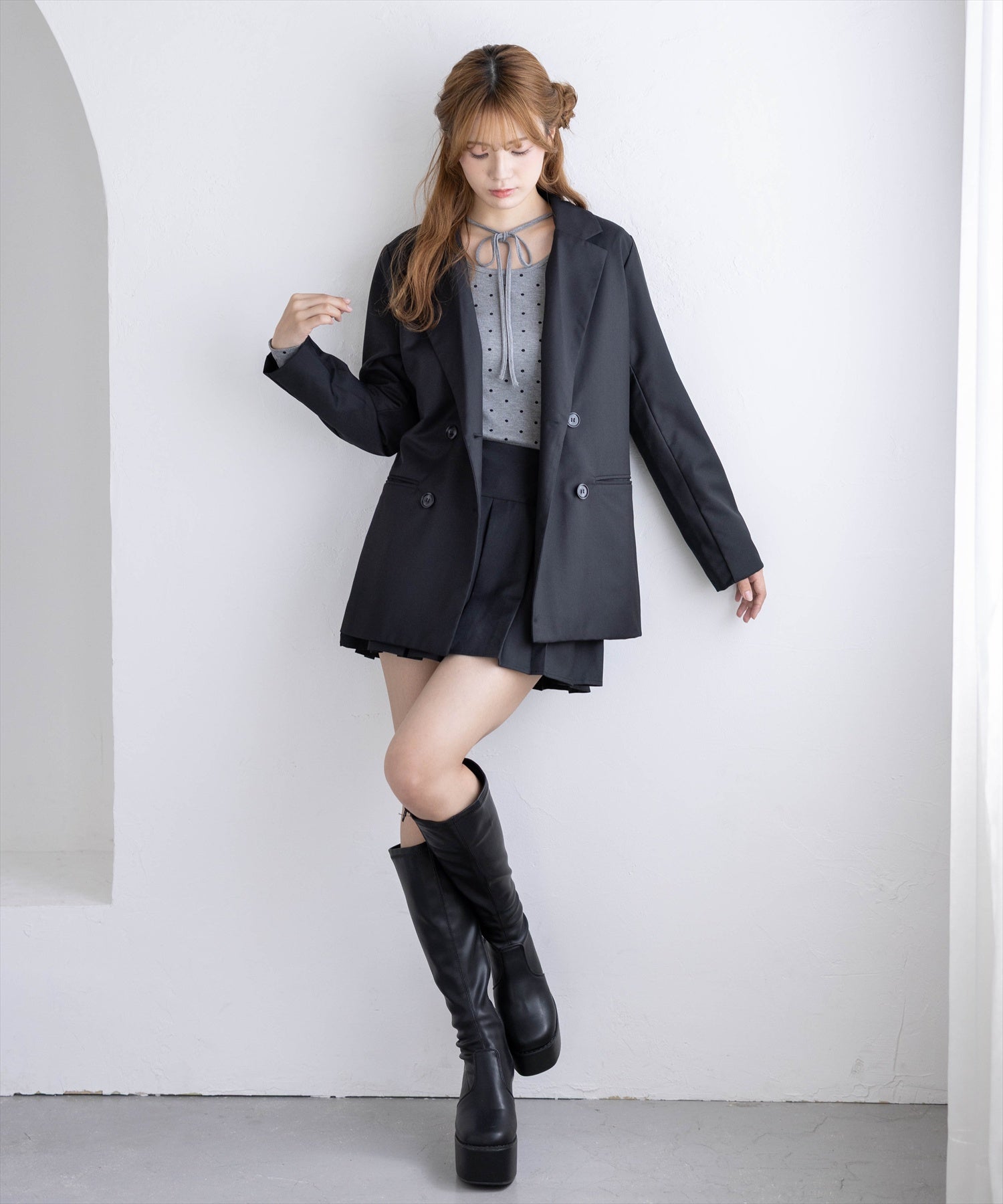 161cm/ブラック着用