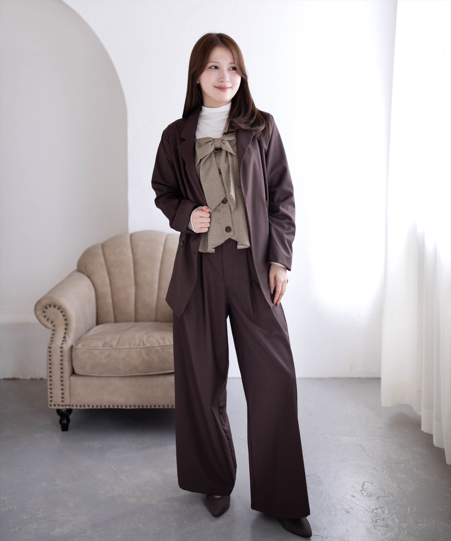 163cm/ブラウン着用