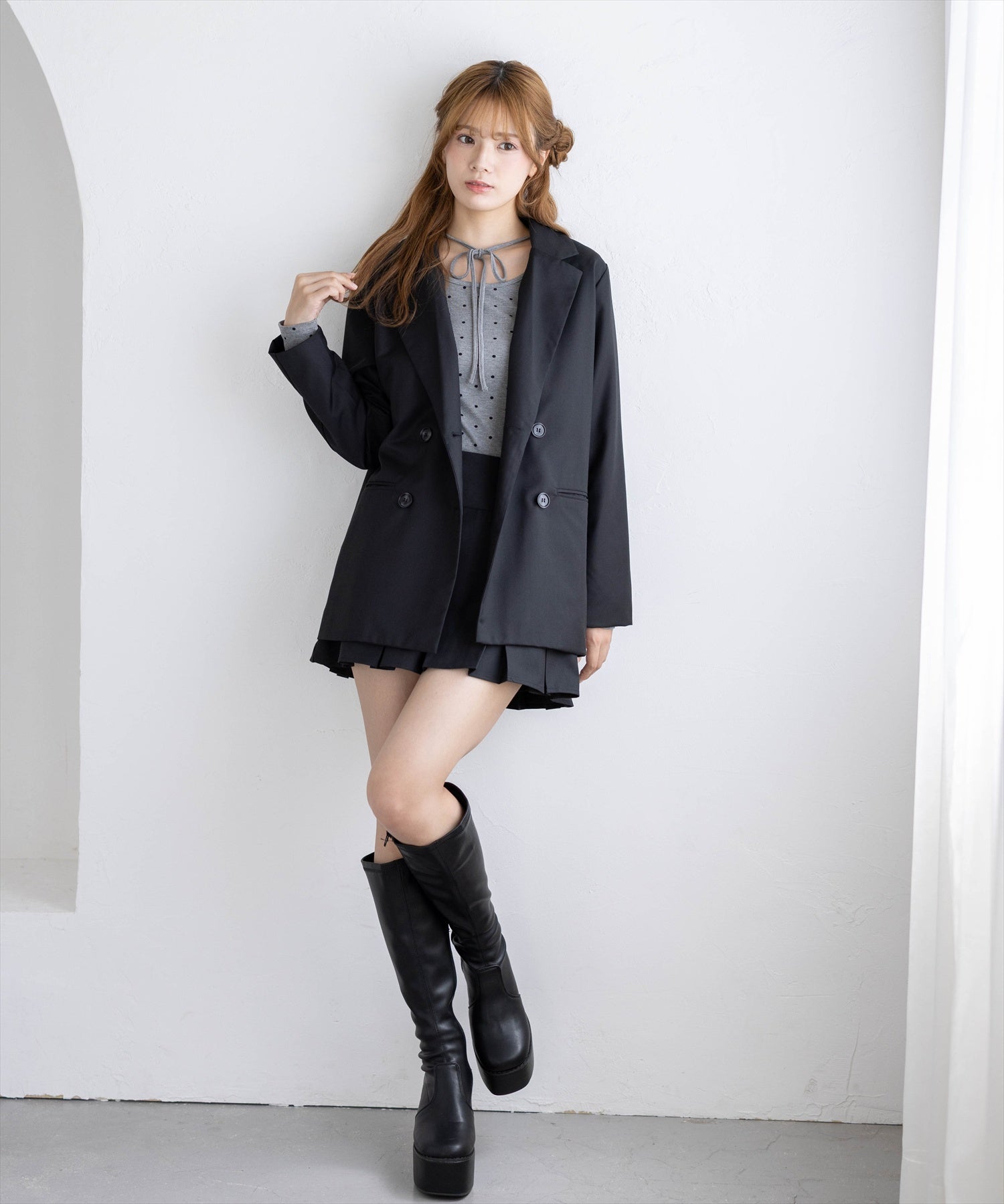 161cm/ブラック着用