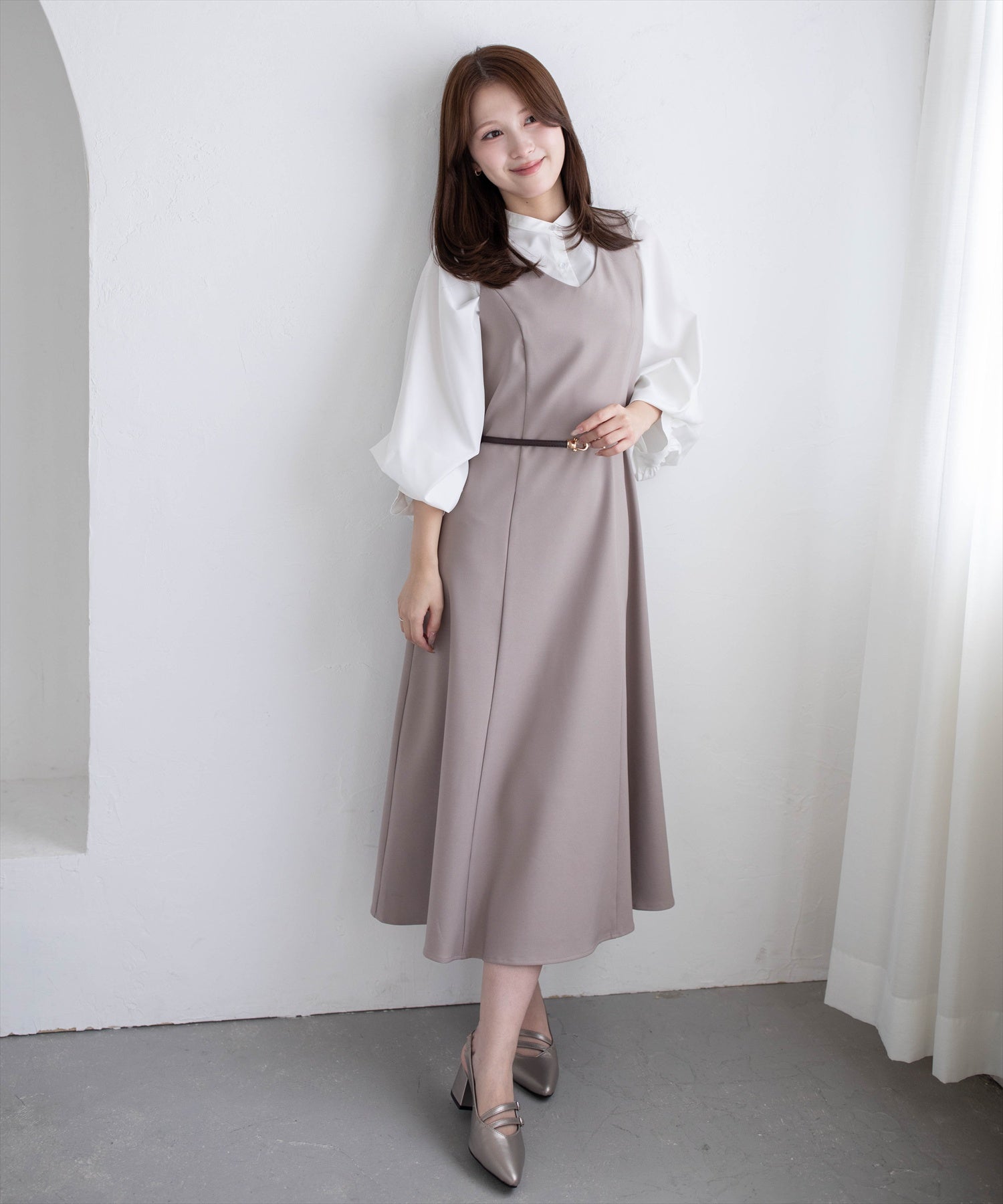 163cm/ベージュ F着用