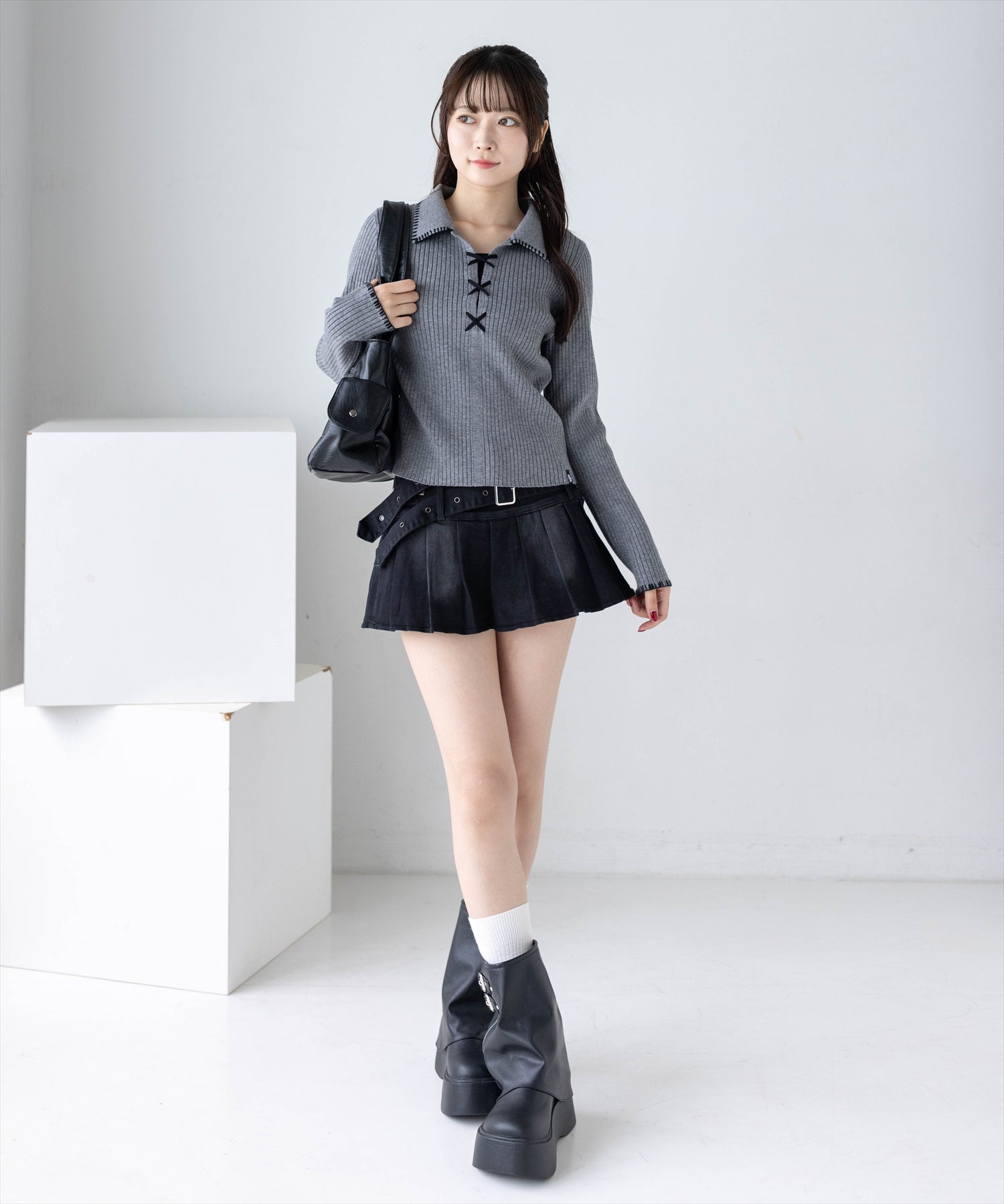 162cm/グレー着用