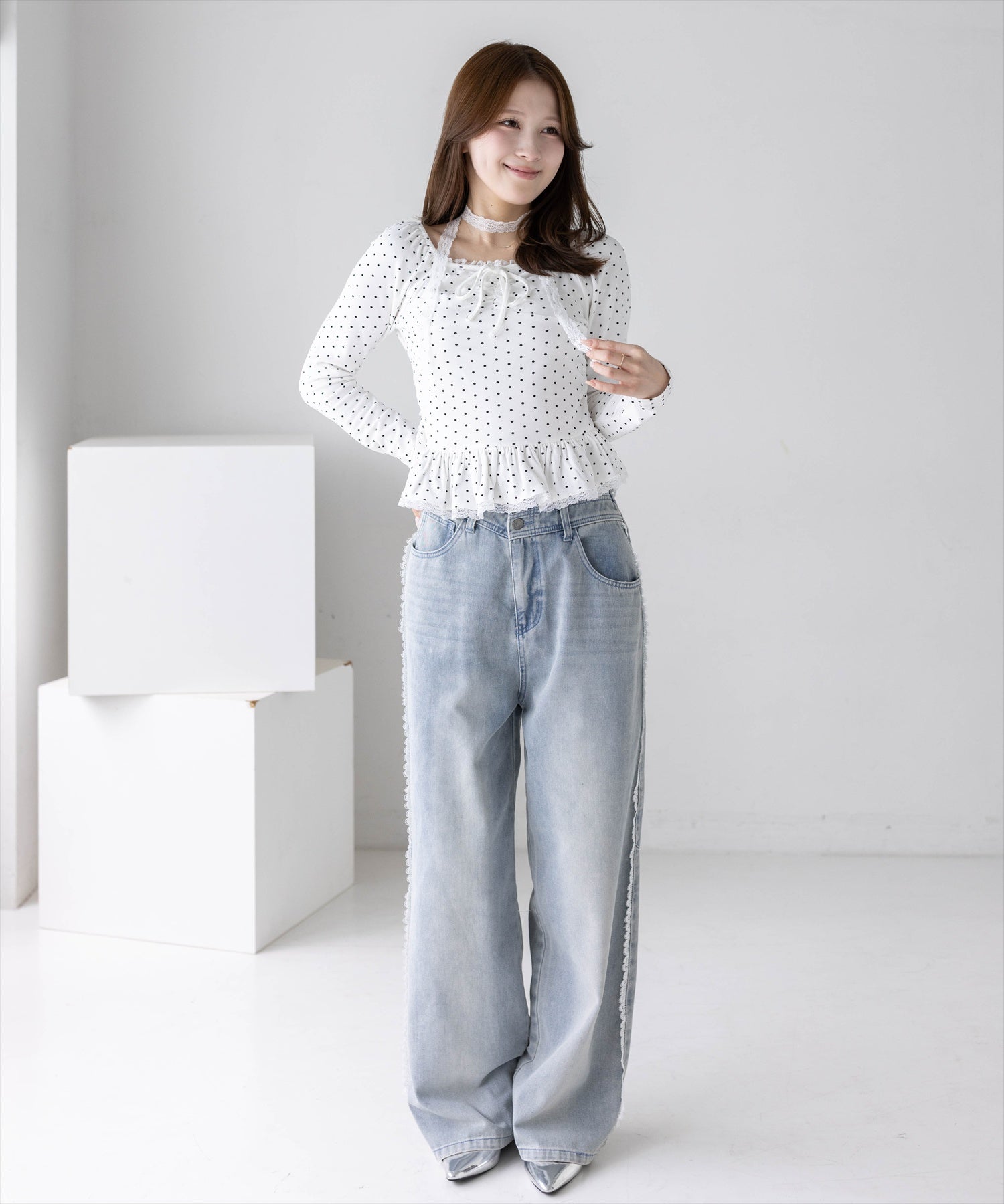 162cm/オフホワイト着用