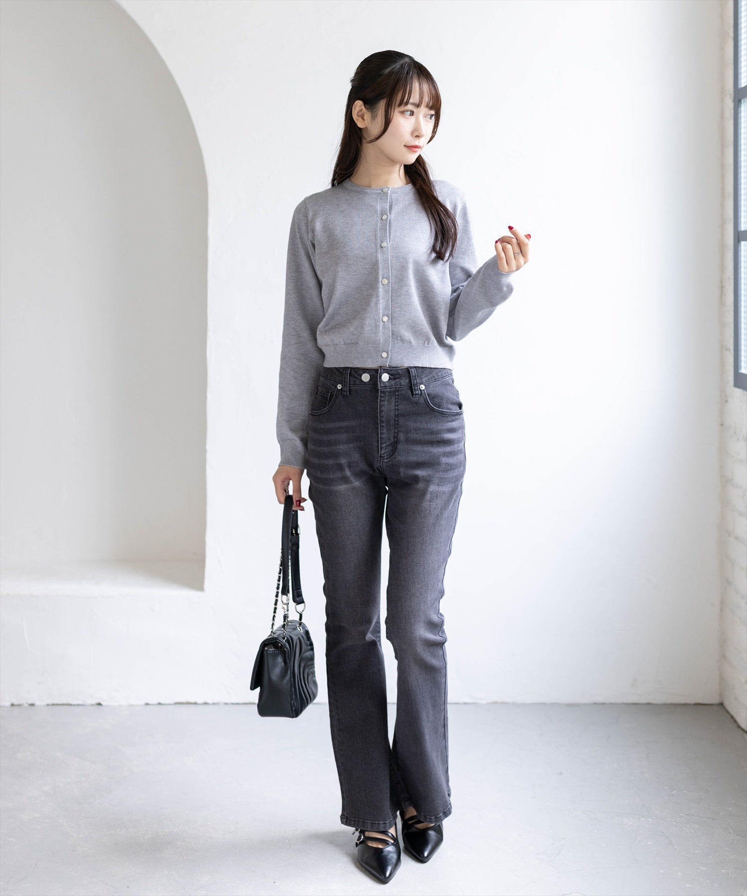 162cm/グレー着用