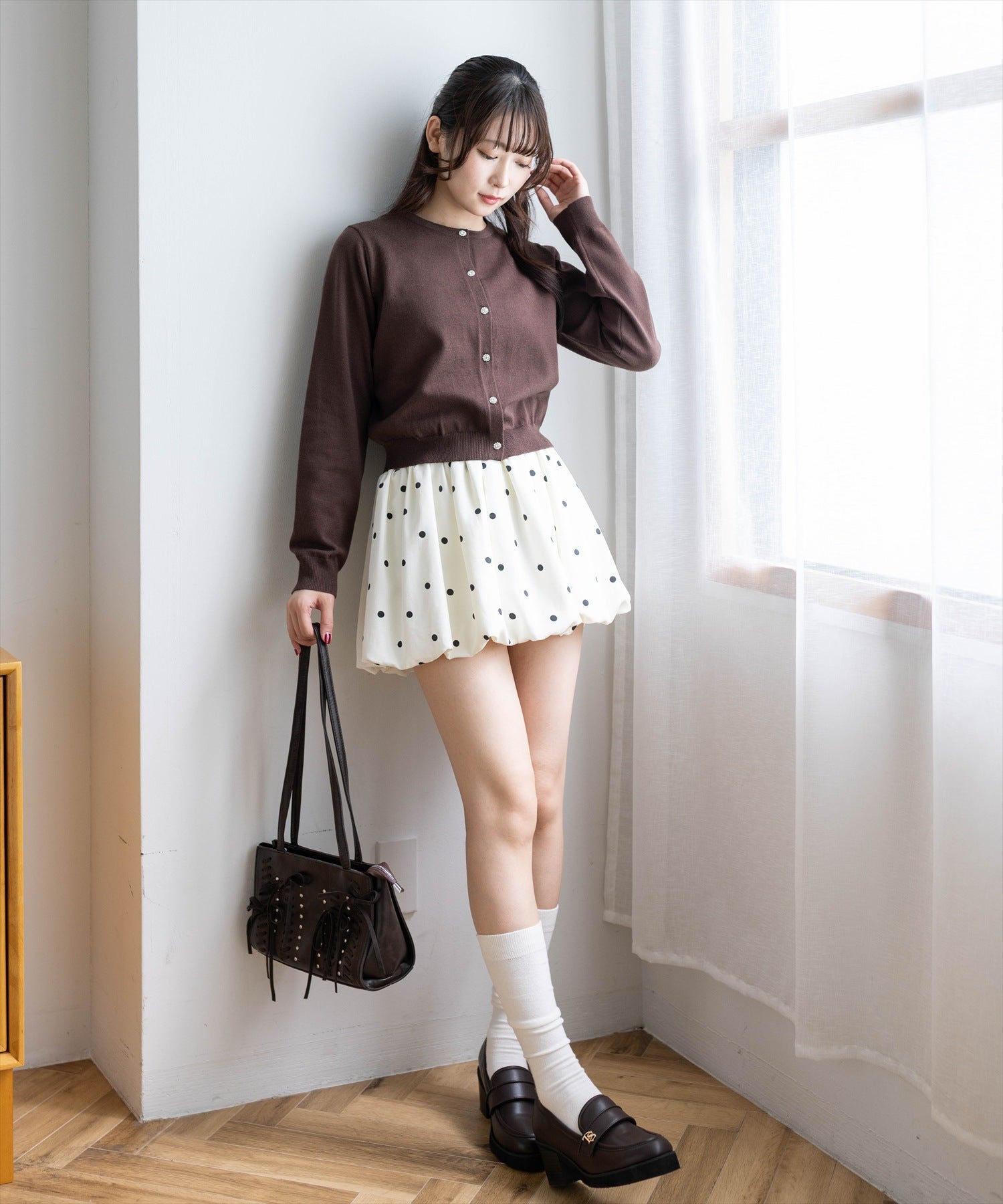 162cm/ブラウン着用