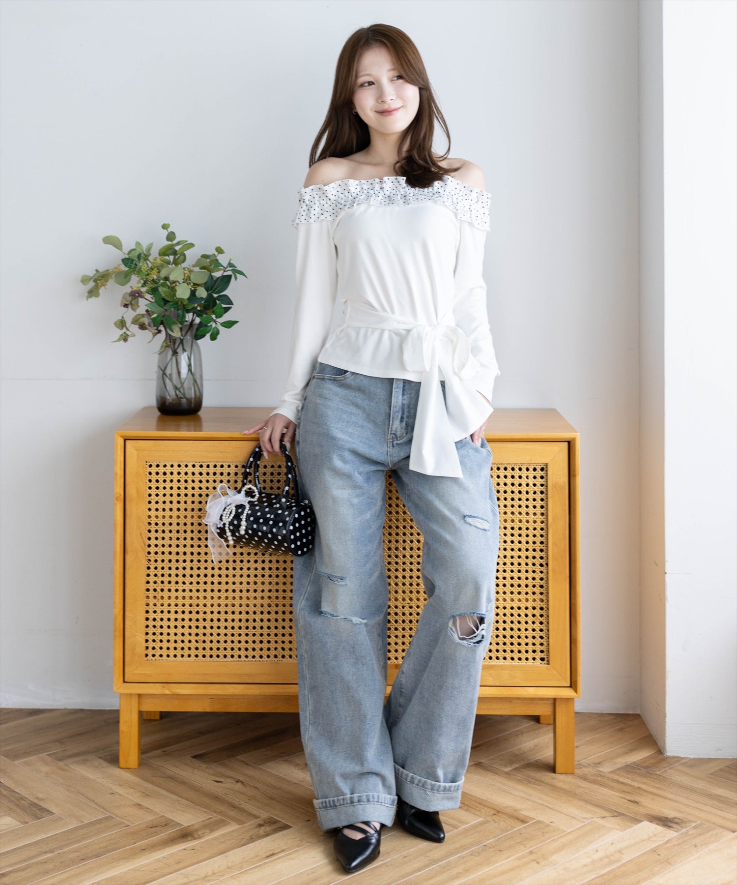 162cm/オフホワイト着用