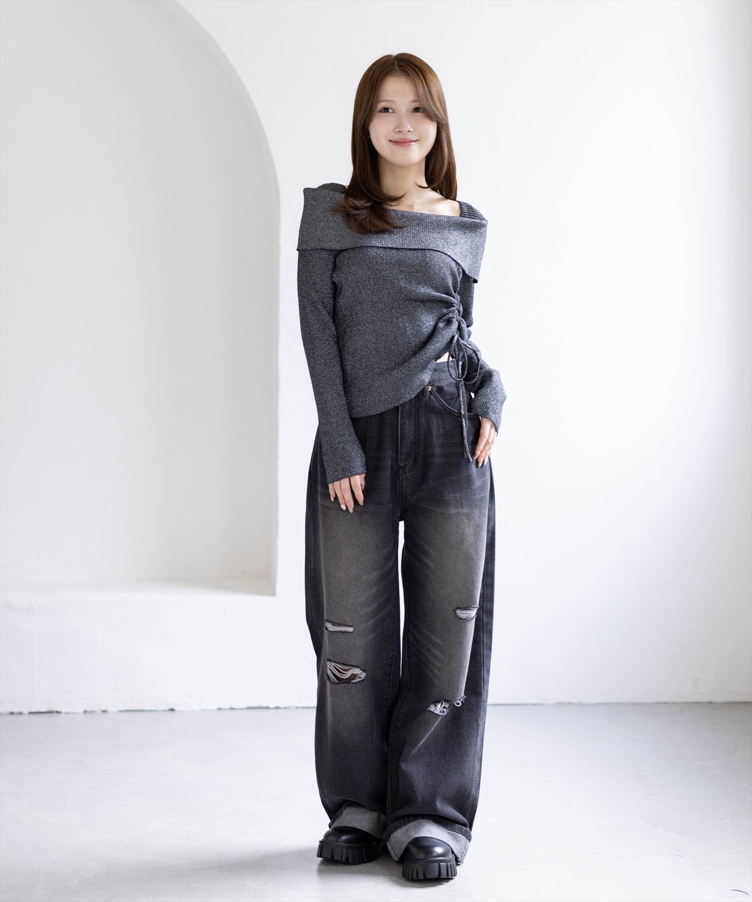 163cm/ブラック着用
