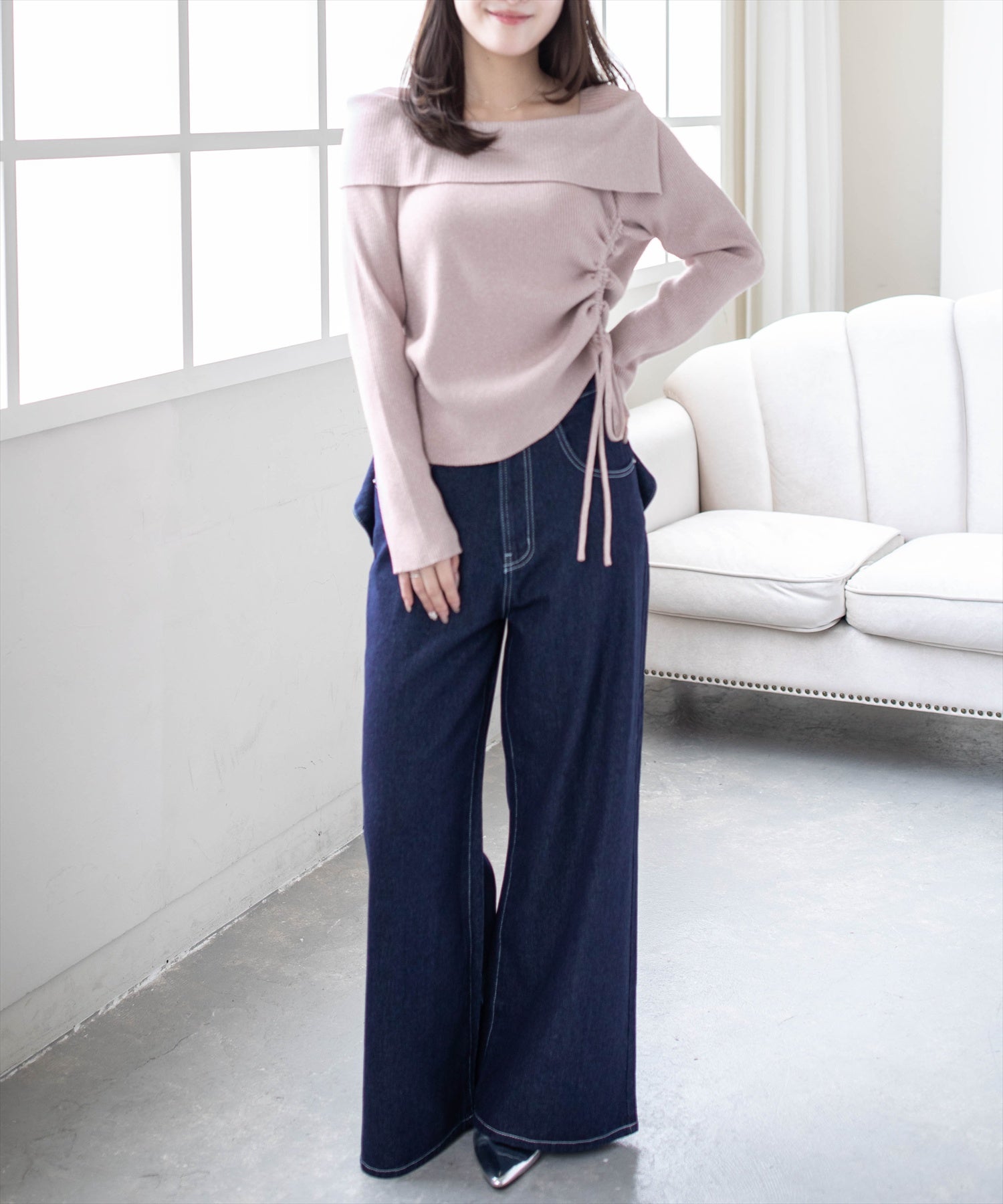 163cm/ピンク着用