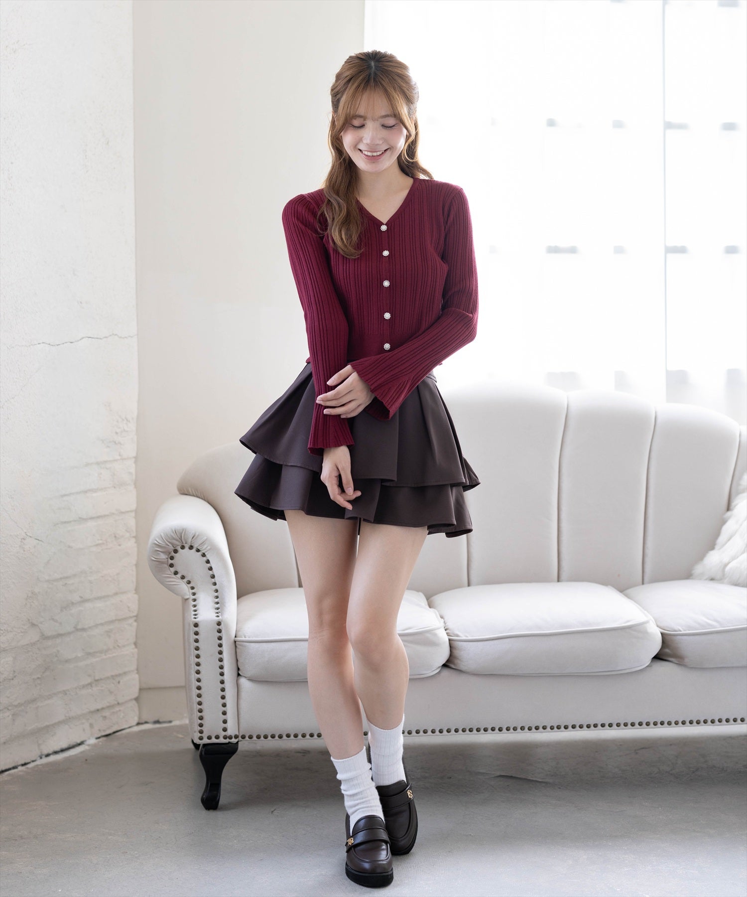 161cm/ボルドー着用