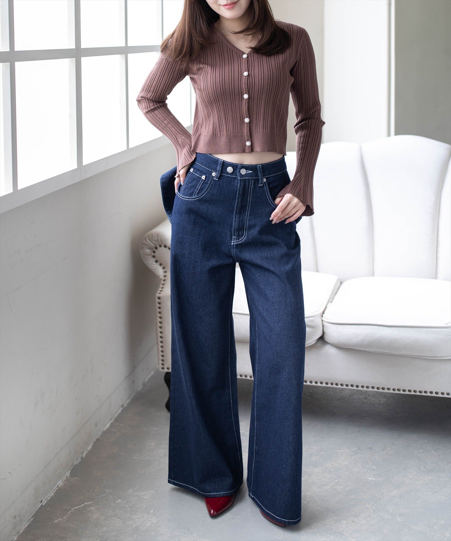 163cm/ブラウン着用