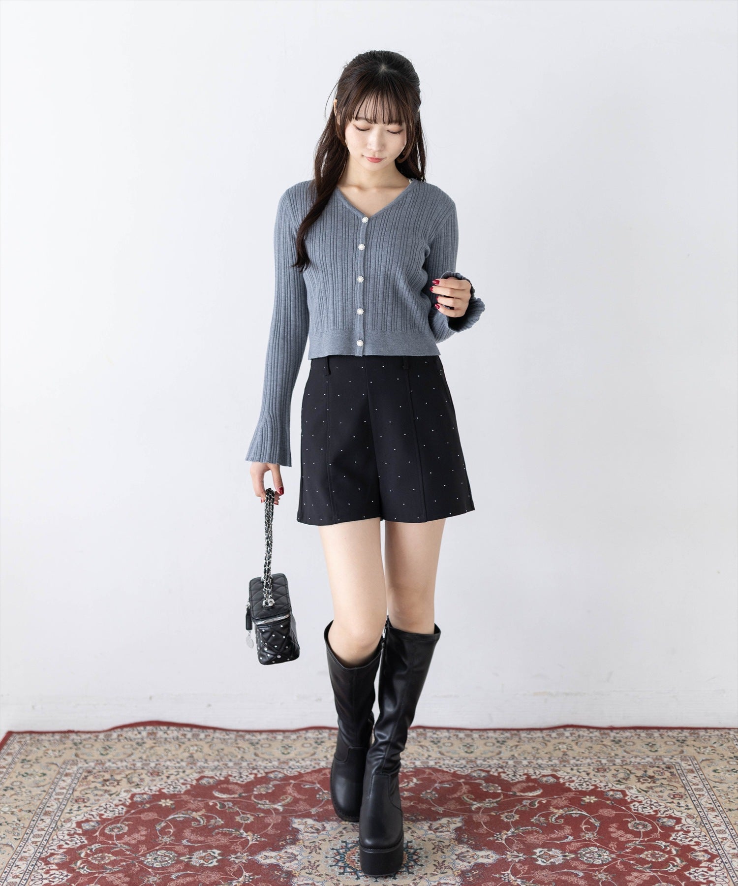 162cm/グレー着用
