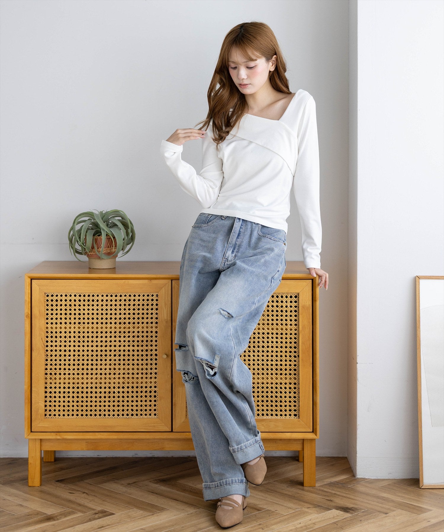 161cm/オフホワイト着用