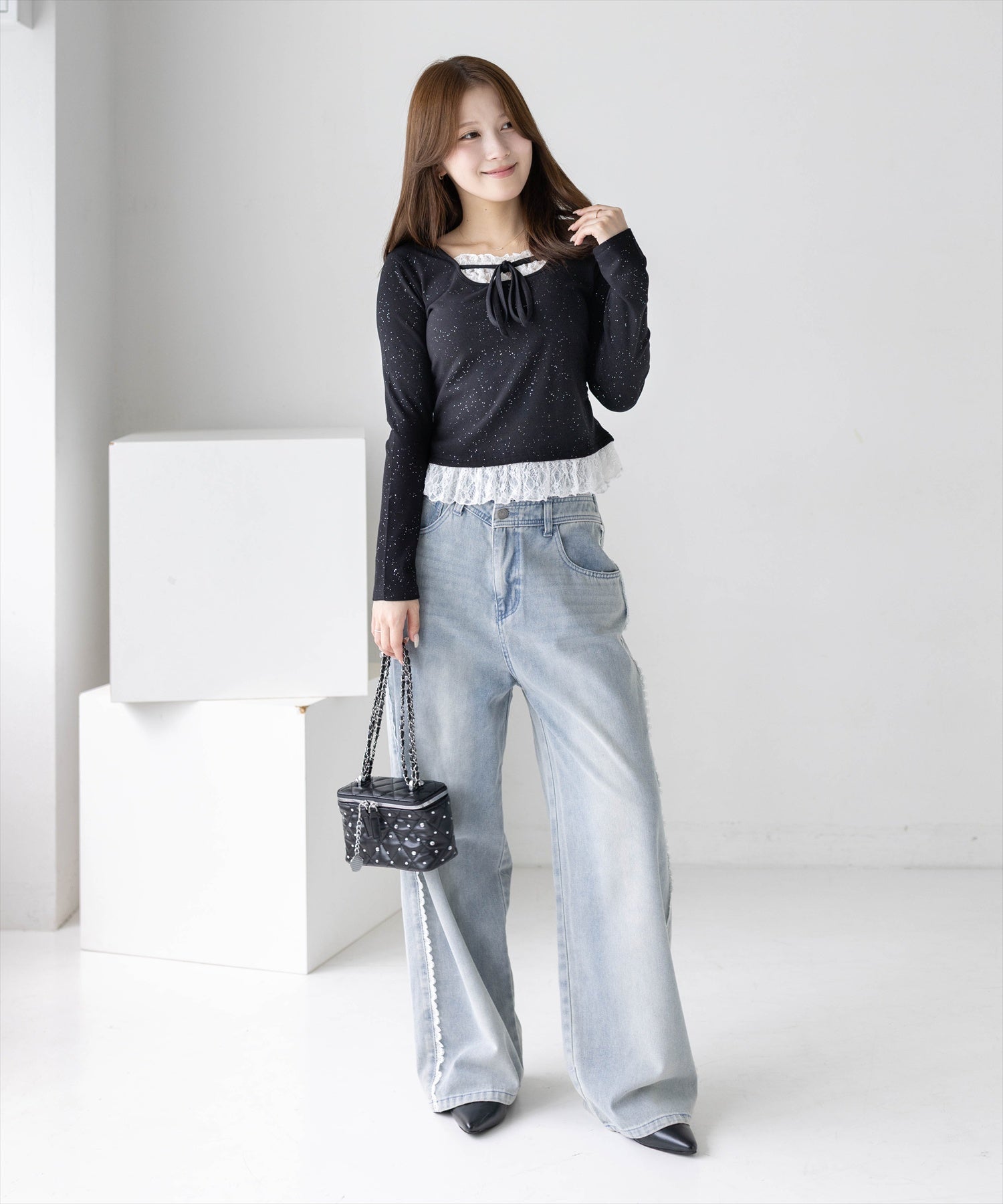 163cm/ブラック着用