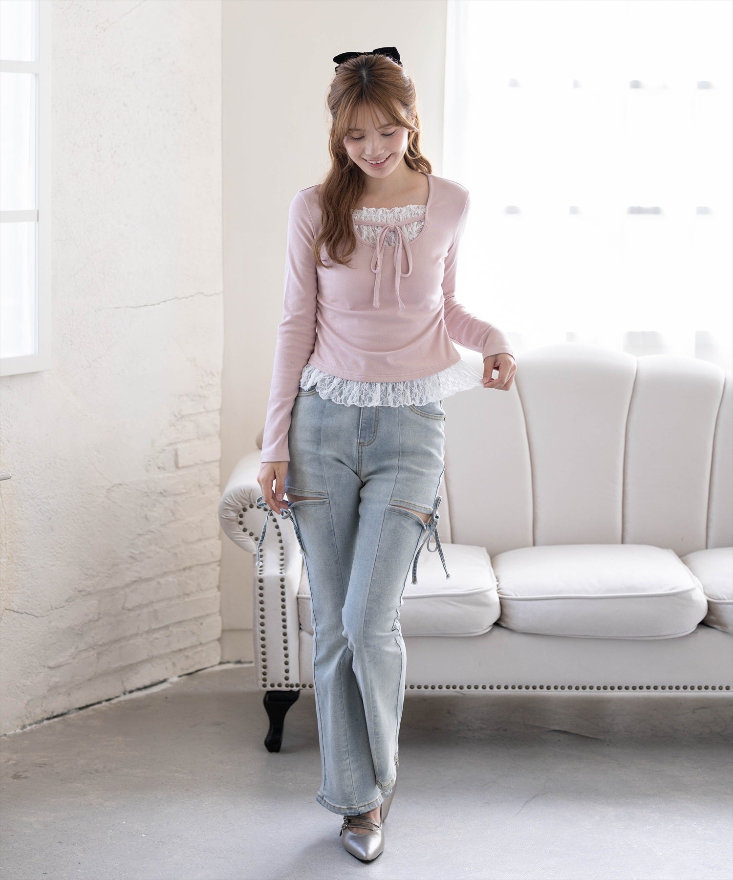 161cm/ピンクベージュ着用