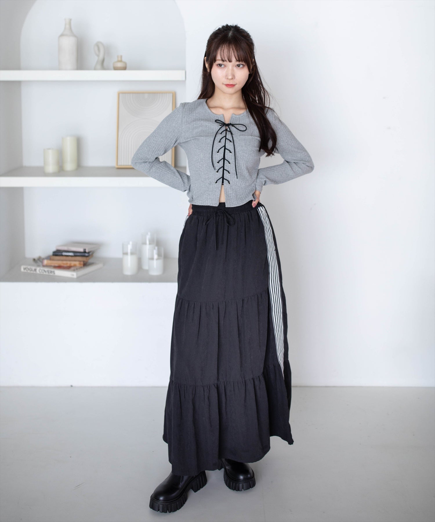 162cm/ライトグレー着用
