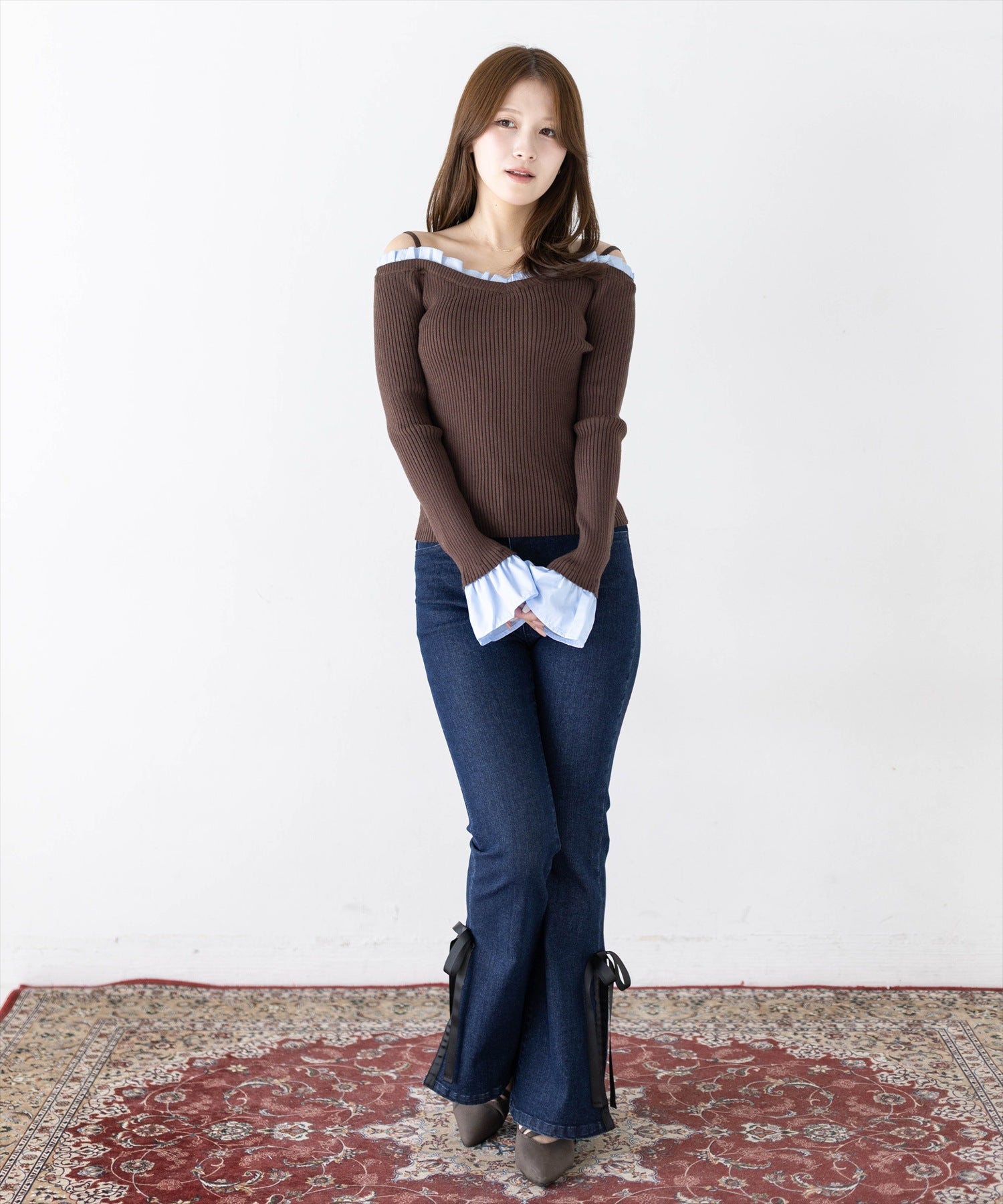163cm/ブラウン着用