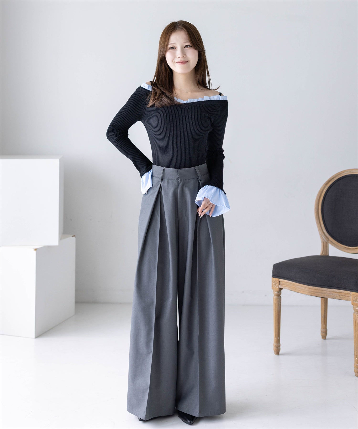 163cm/ブラック着用