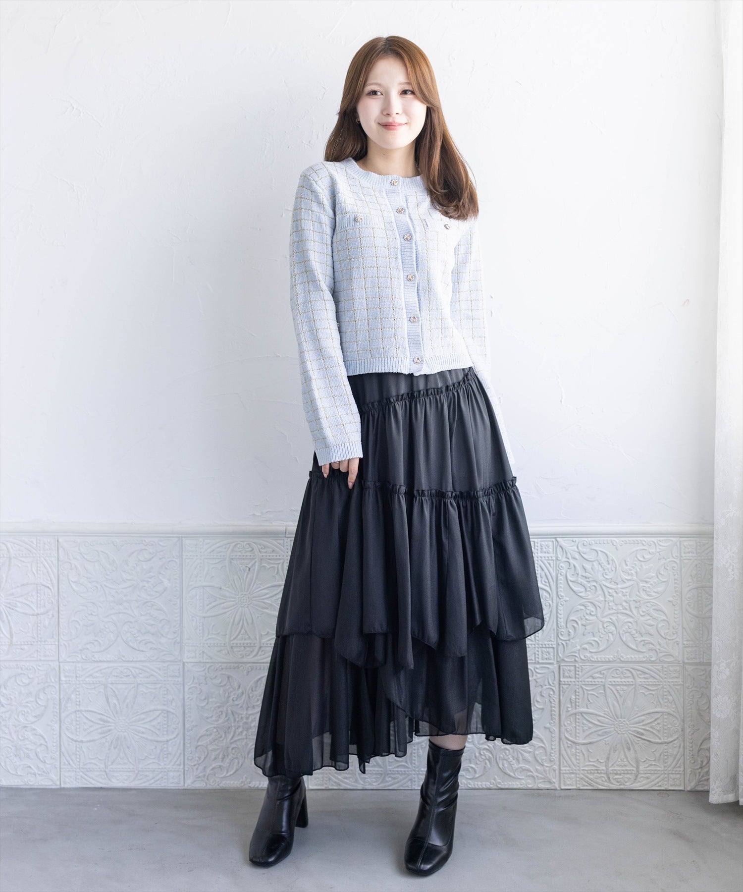 163cm/サックス着用
