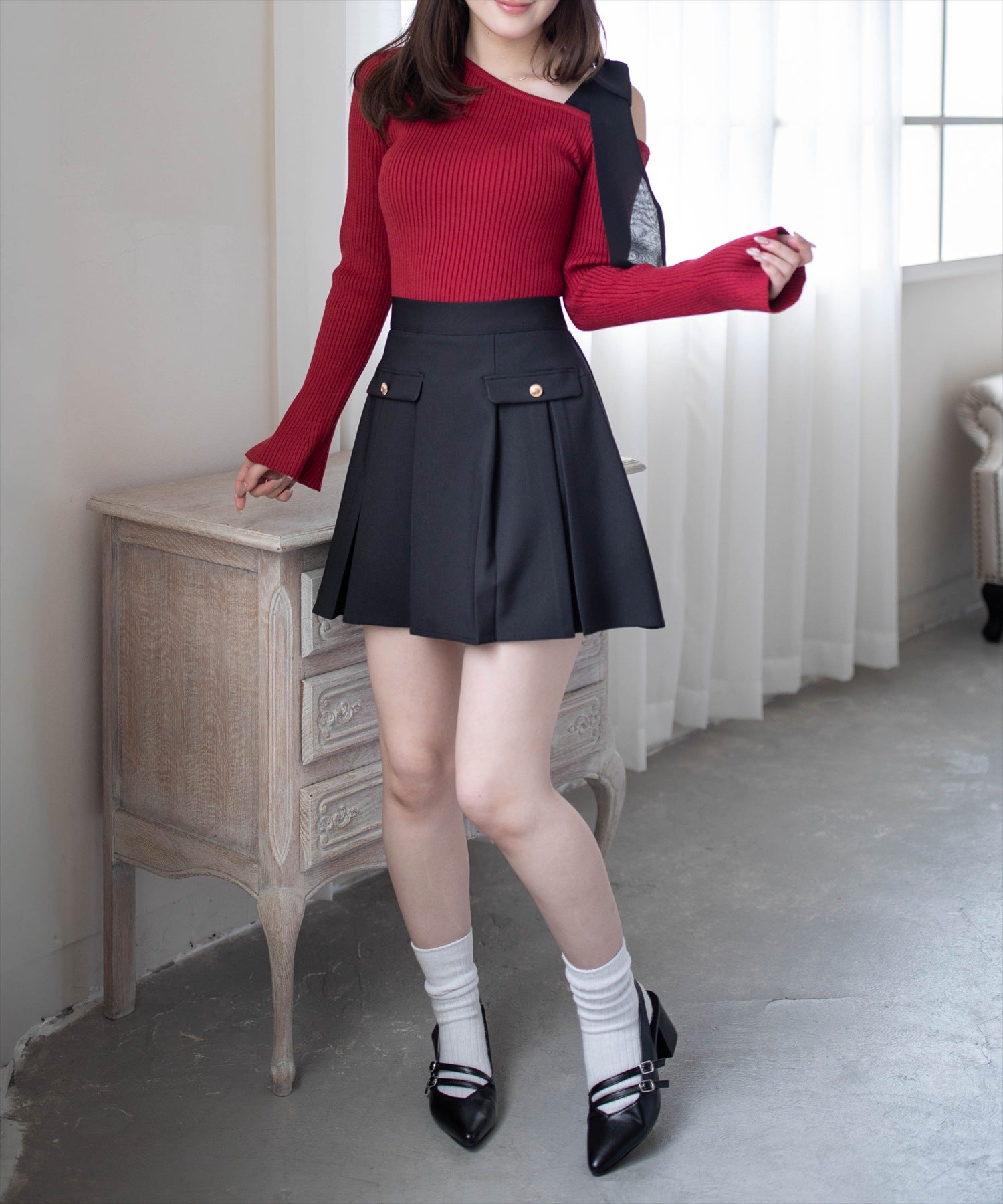 163cm/ボルドー着用