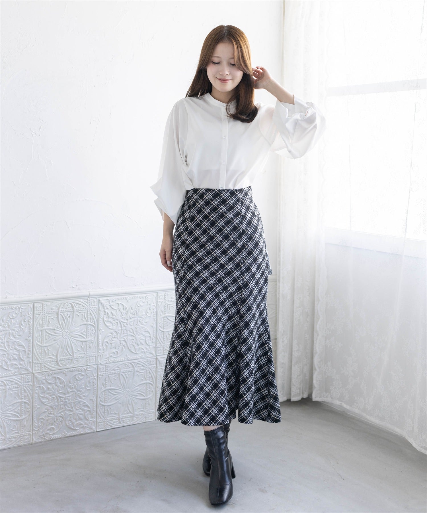 163cm/ブラック着用