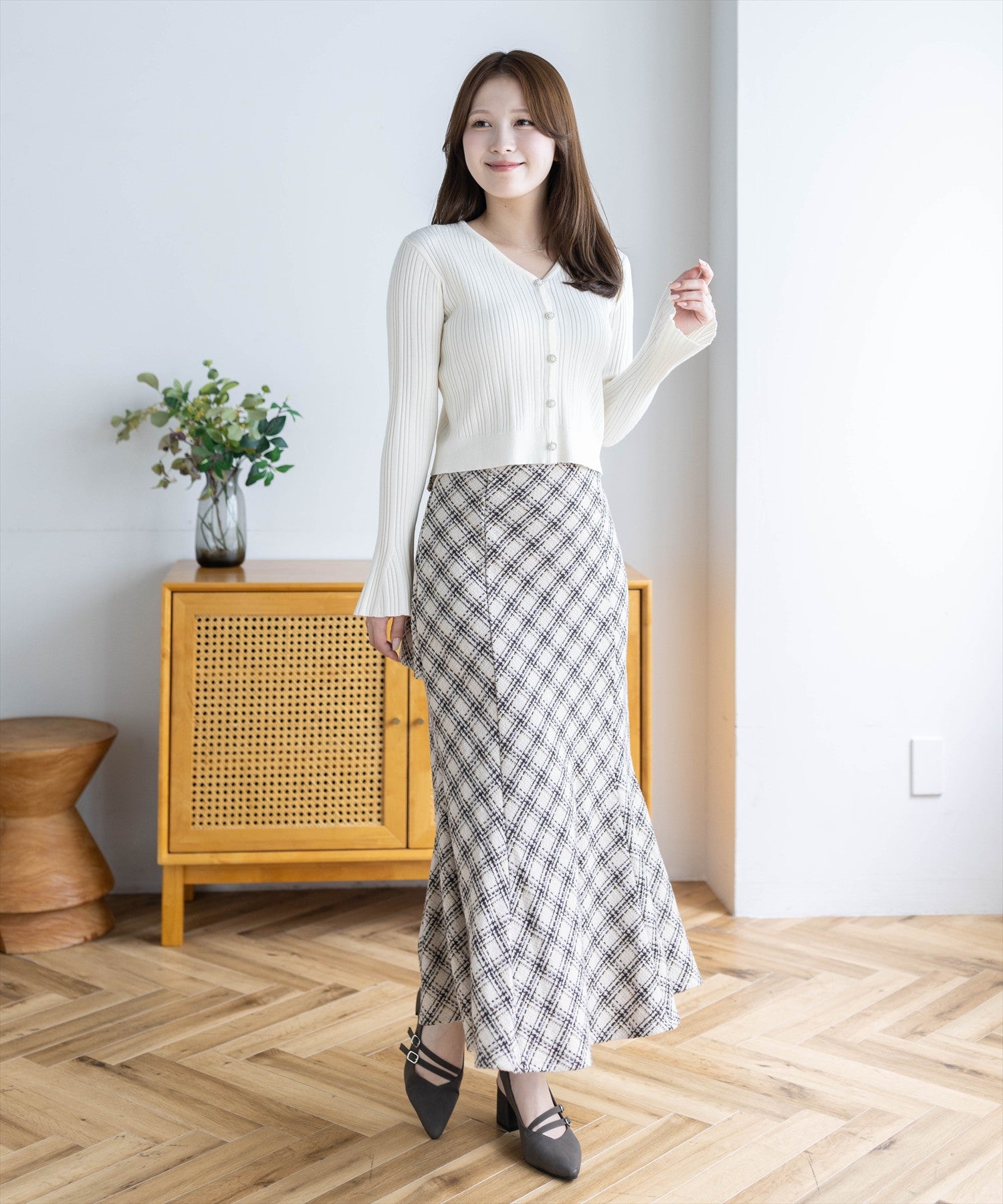 163cm/ベージュ着用