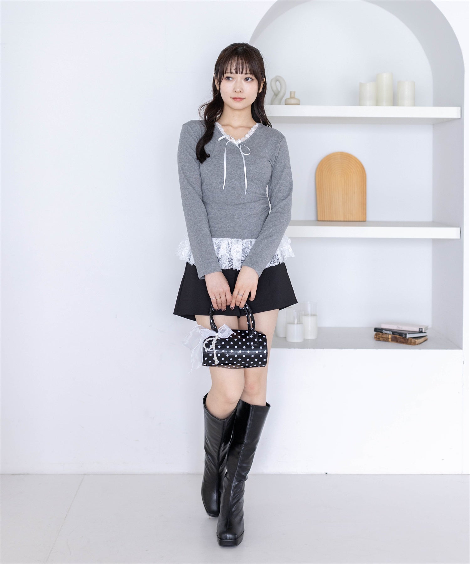 162cm/グレー着用